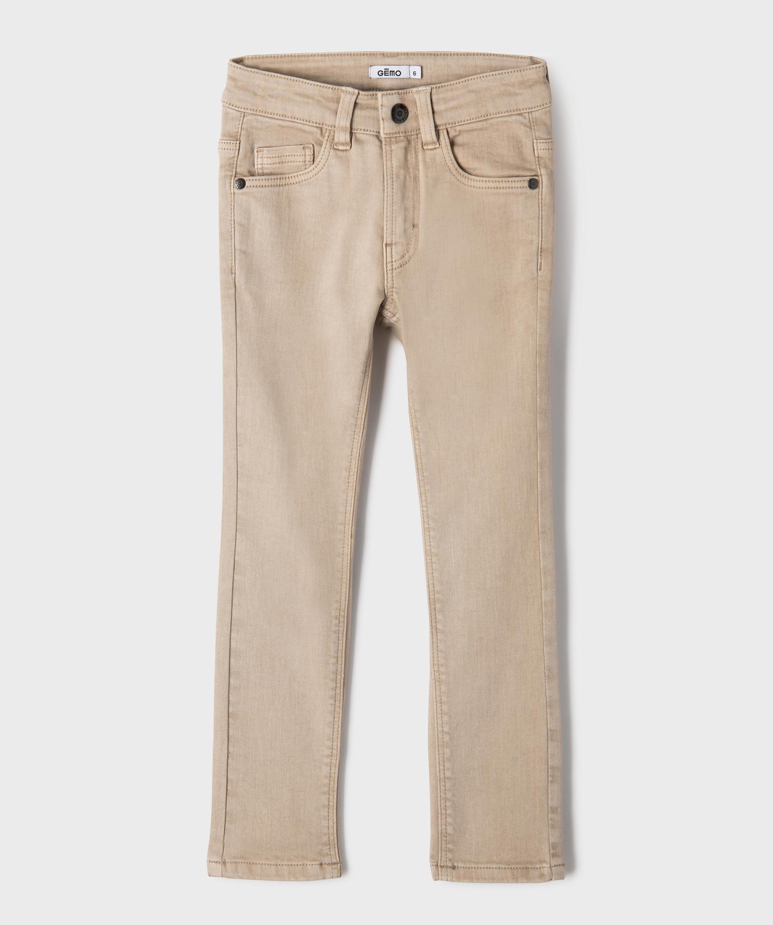 Pantalon slim avec taille ajustable garçon - 7A - beige fonce - GEMO
