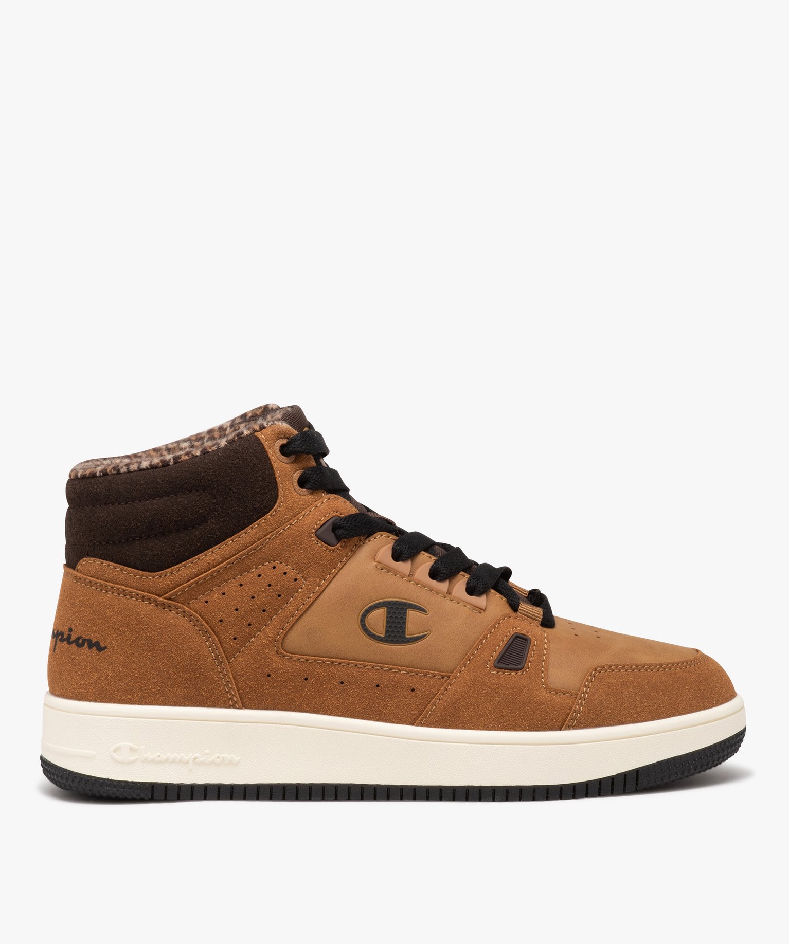 Baskets homme mid-cut casual dessus en suédine - Champion - 44 - marron vif - CHAMPION USA