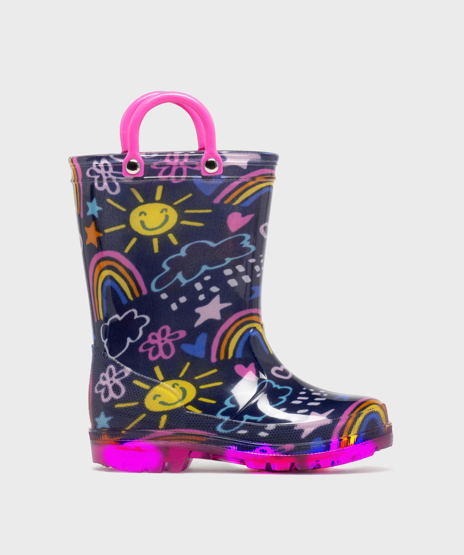 Bottes De Pluie Enfant Imperméables – Taille 24 à 28, Semelle Antidérapante, Caoutchouc Extérieur, Motifs Colorés