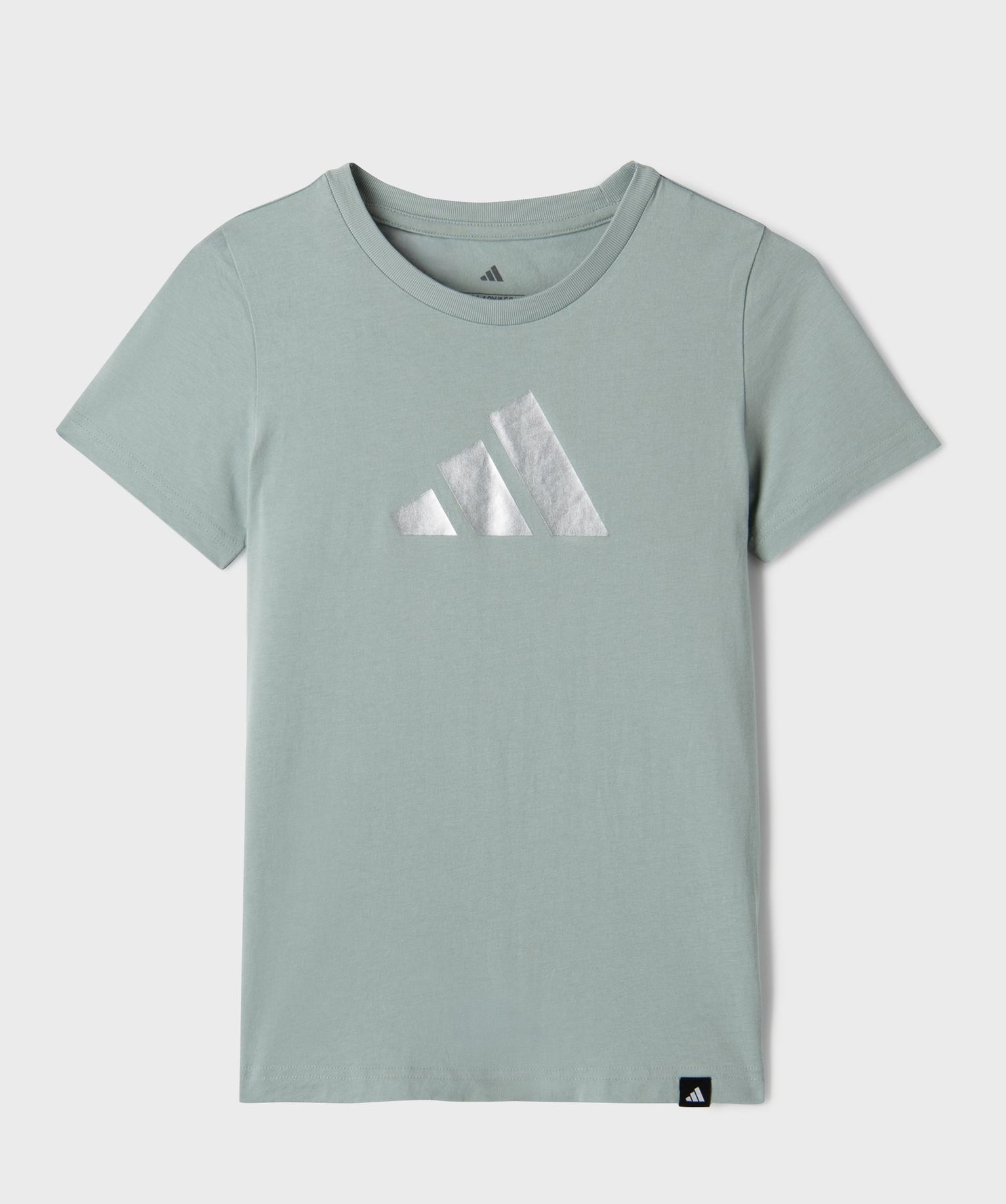 Tee-shirt manches courtes avec logo XXL fille - Adidas - 10A - gris standard - ADIDAS