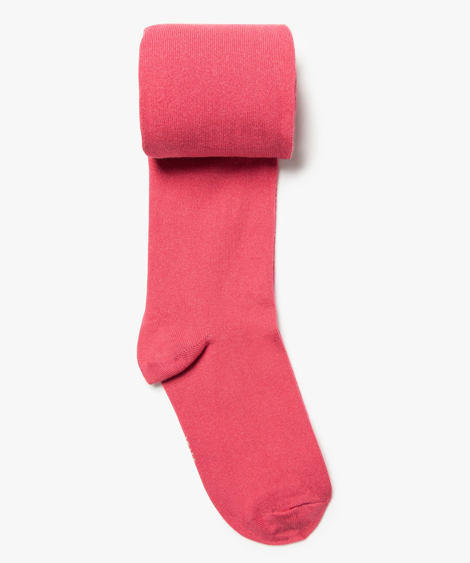 Collants chauds uni en coton fille - 24/26 - rose standard - GEMO