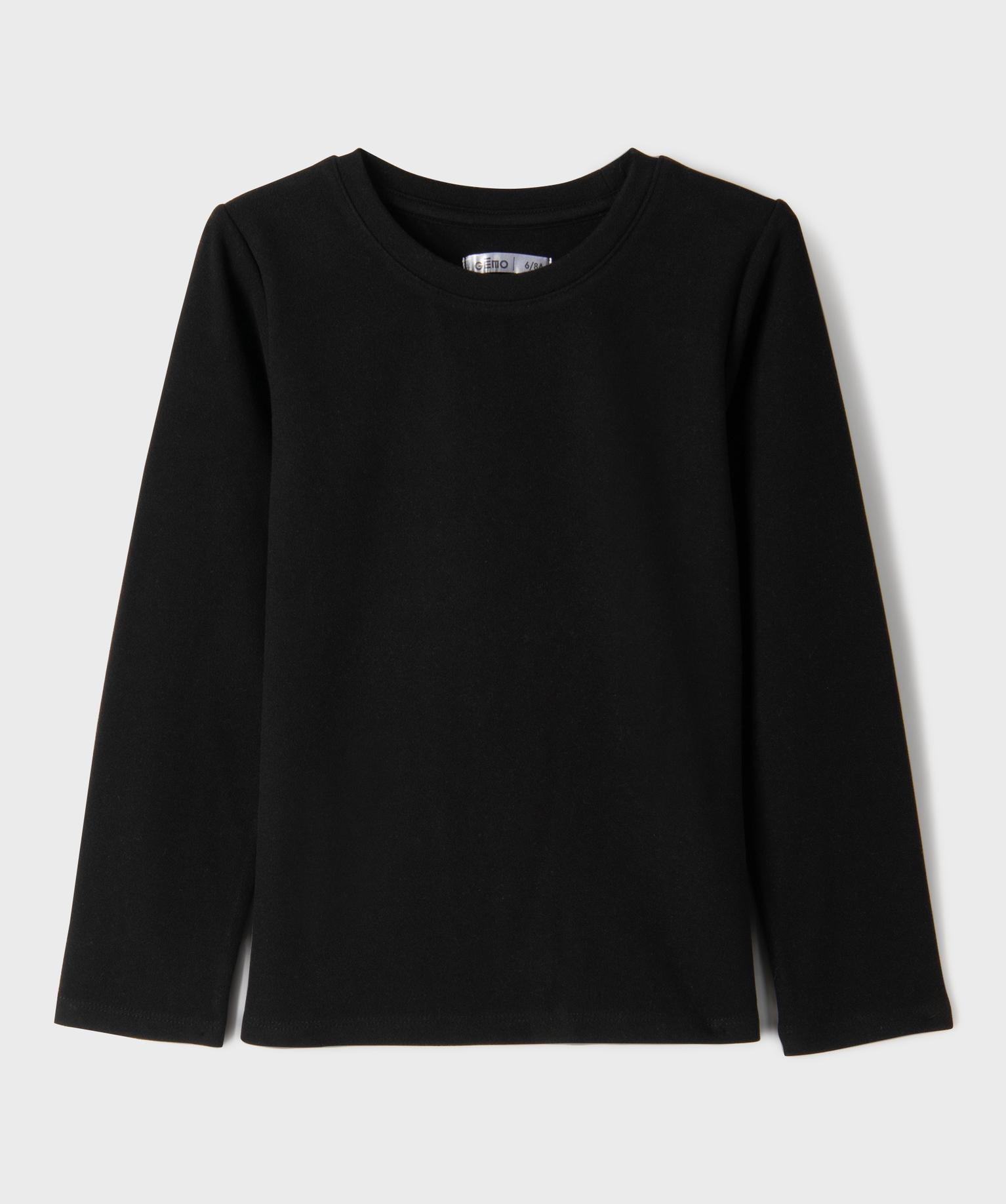 Tee-shirt manches longues chaud en polaire stretch enfant - 10A - noir standard - GEMO