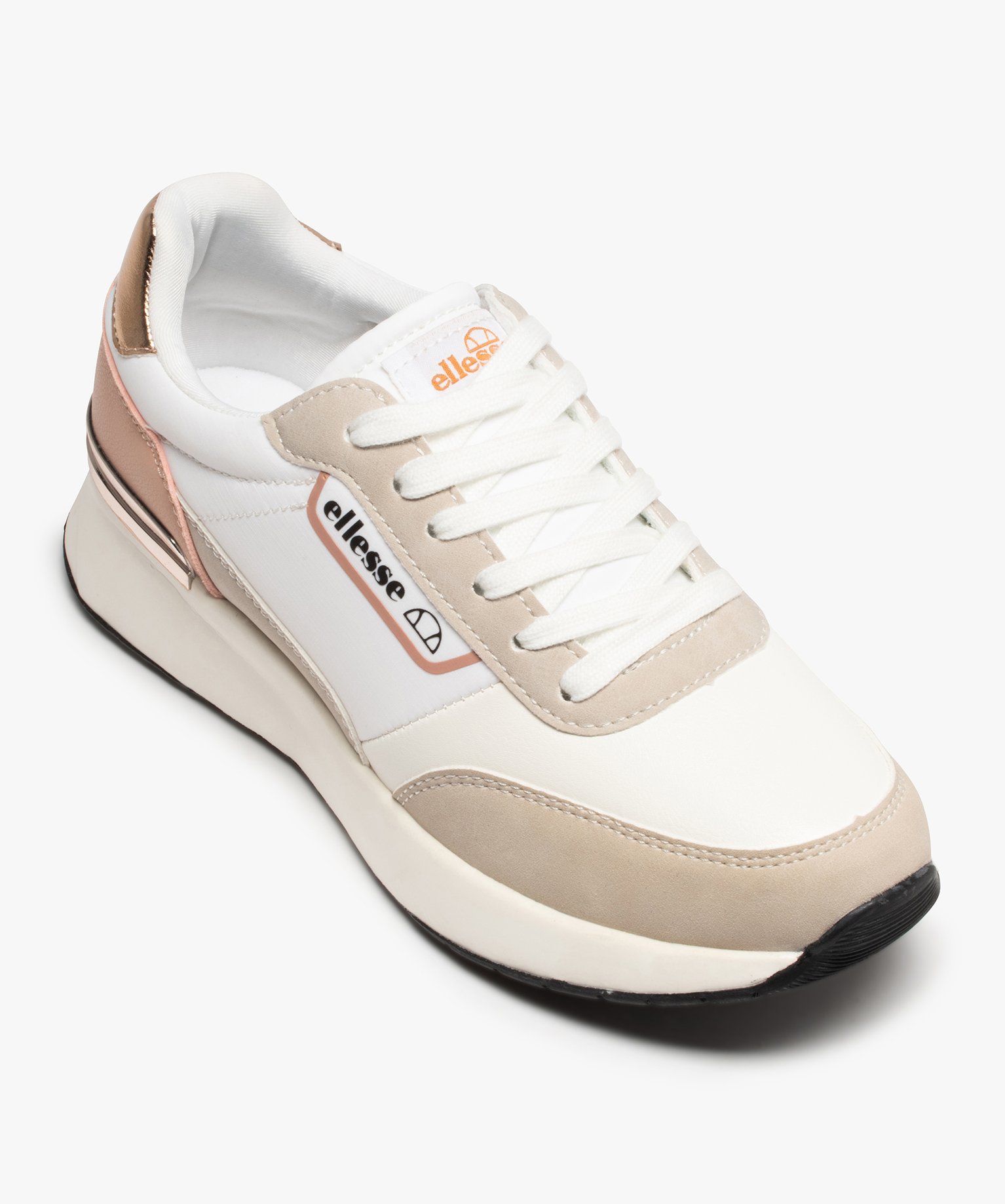 Baskets femme multi matieres a lacets Ellesse blanc chine GEMO