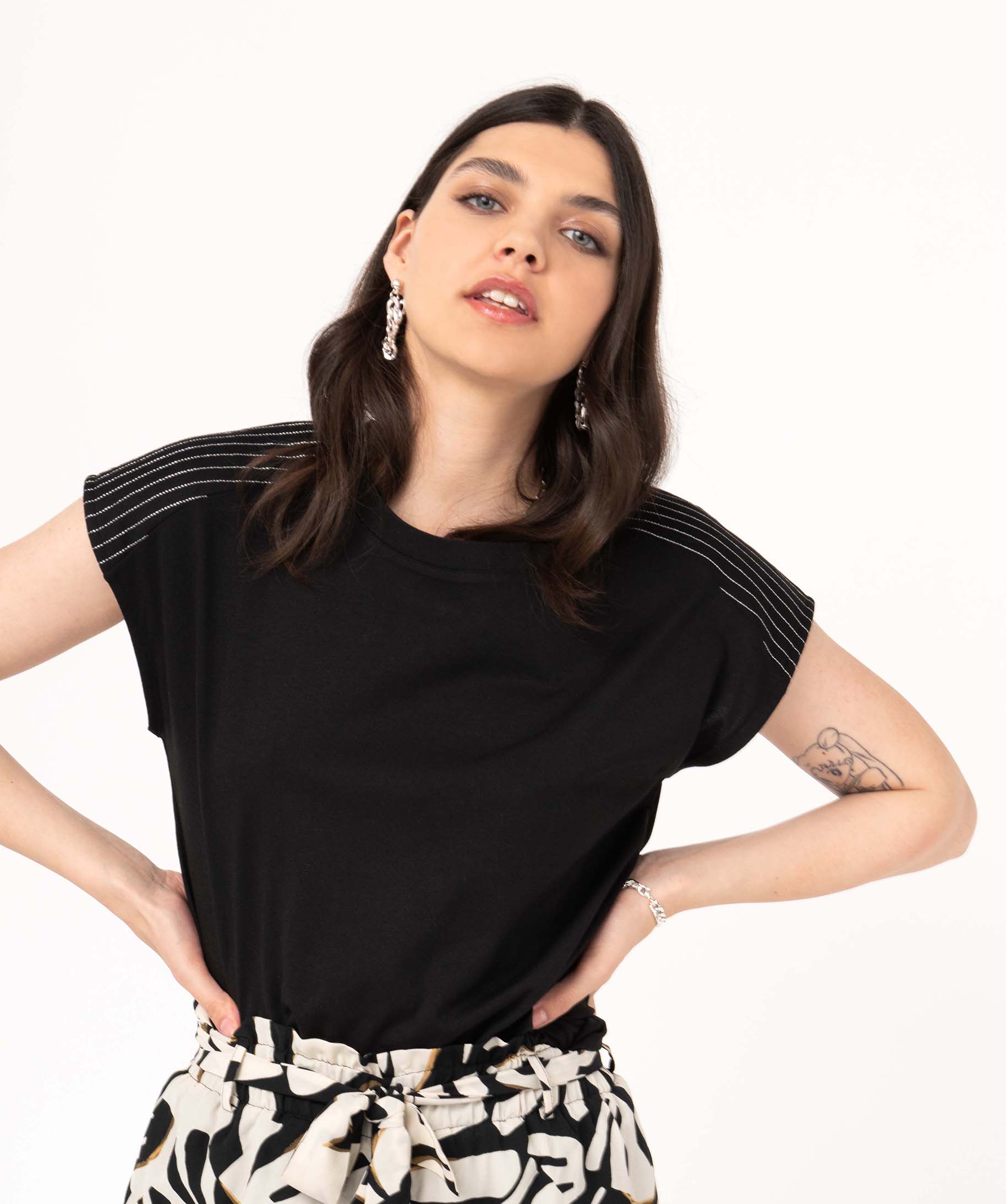 Tee-shirt sans manches coupe loose femme - XXL - noir - GEMO