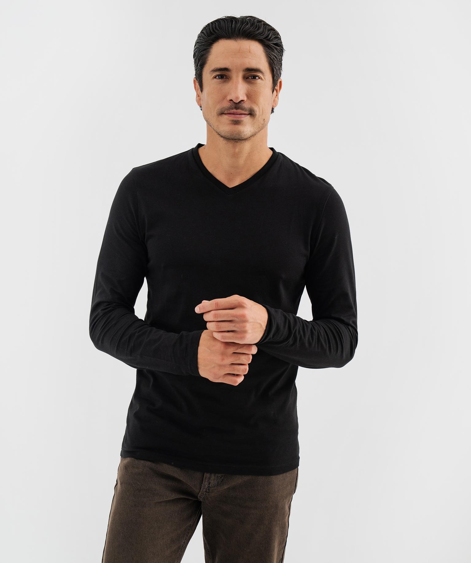 Tee-shirt manches longues et col V homme - GEMO Tee-shirt manches longues et col V homme - GEMO