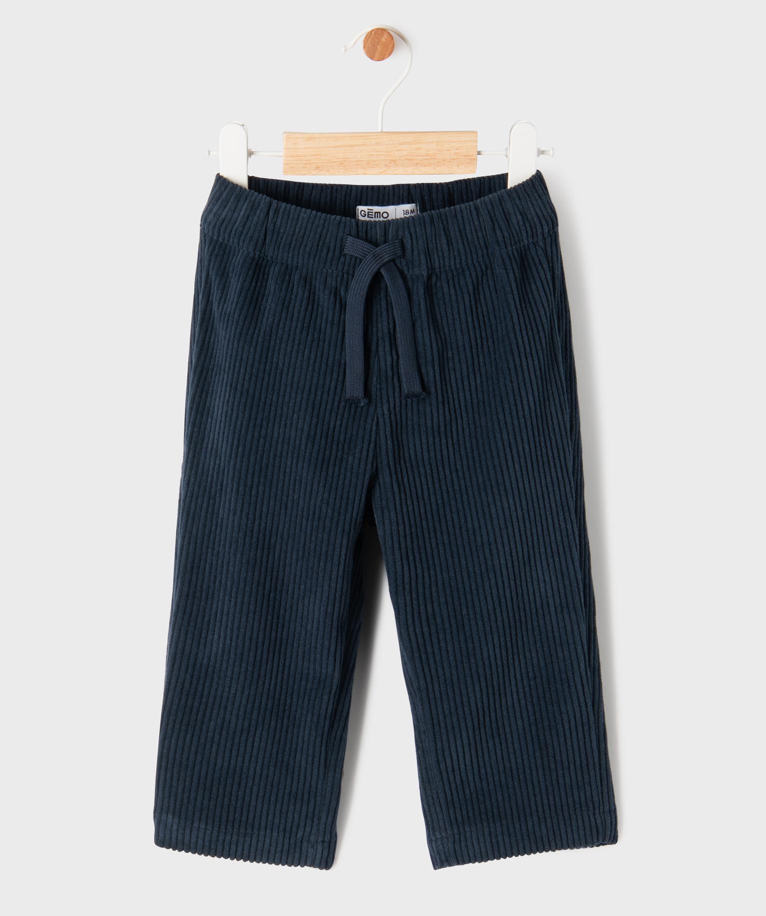 Pantalon droit en velours côtelé à taille élastiqué bébé garçon - GEMO