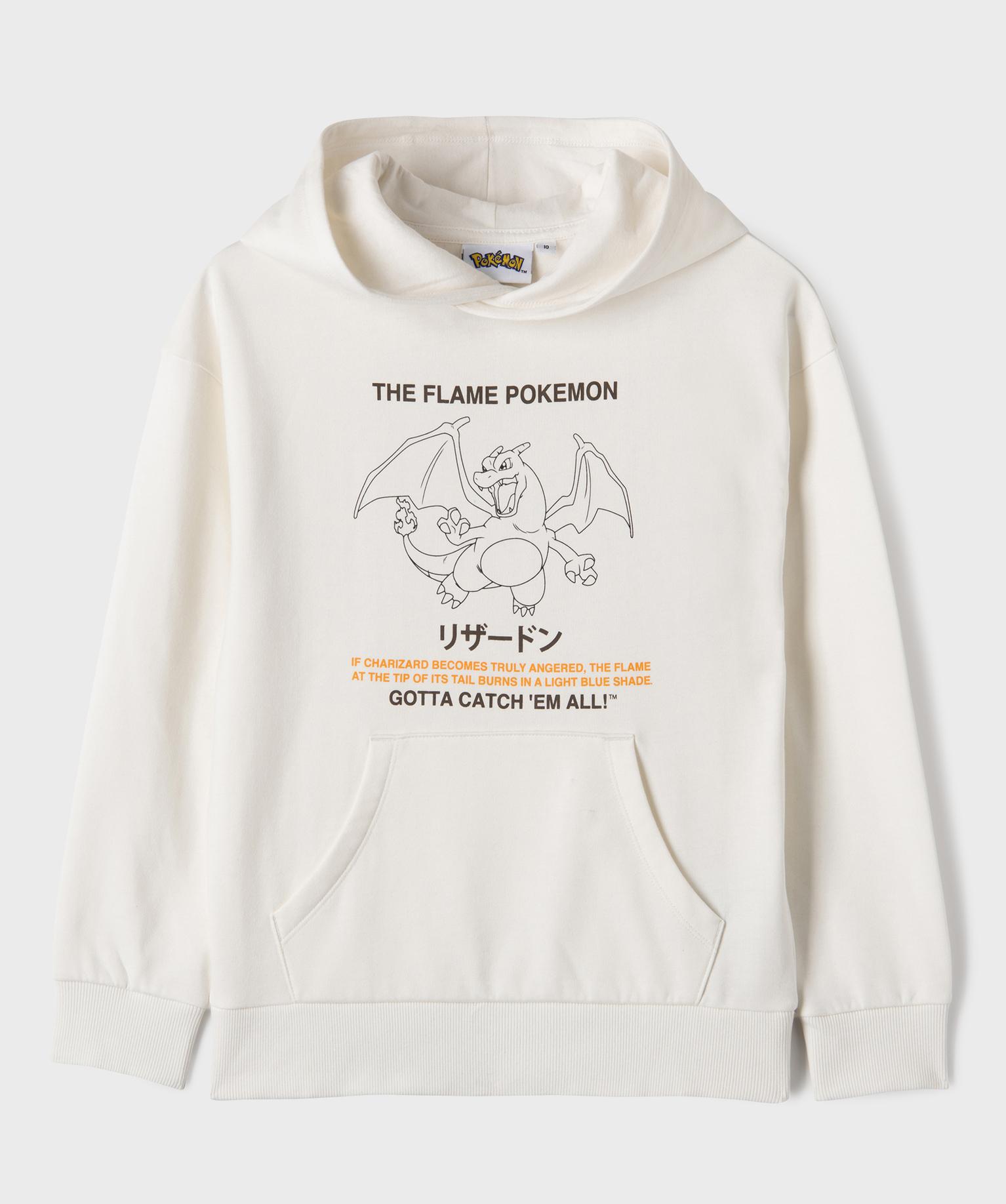 Sweat à capuche garçon - Pokémon - 10A - blanc standard - POKEMON