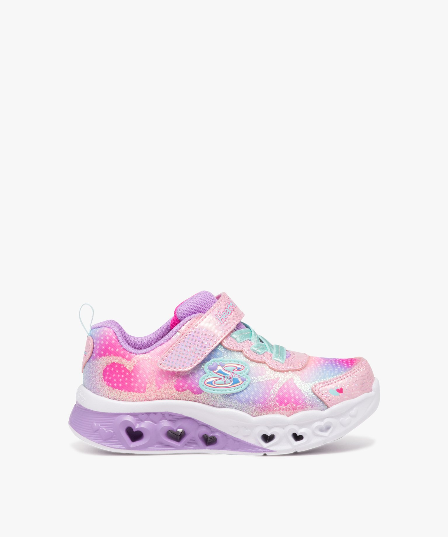 Baskets fille à semelle lumineuse détails coeurs - Skechers - 21 - rose - SKECHERS