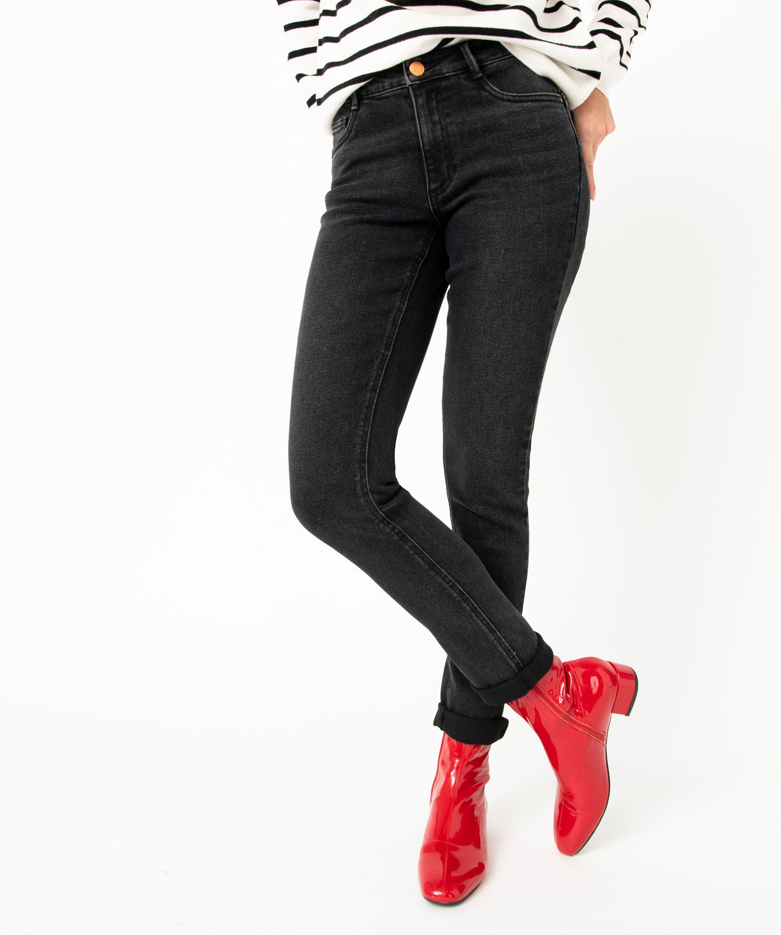 Jean slim effet push up femme - 46 - noir - GEMO