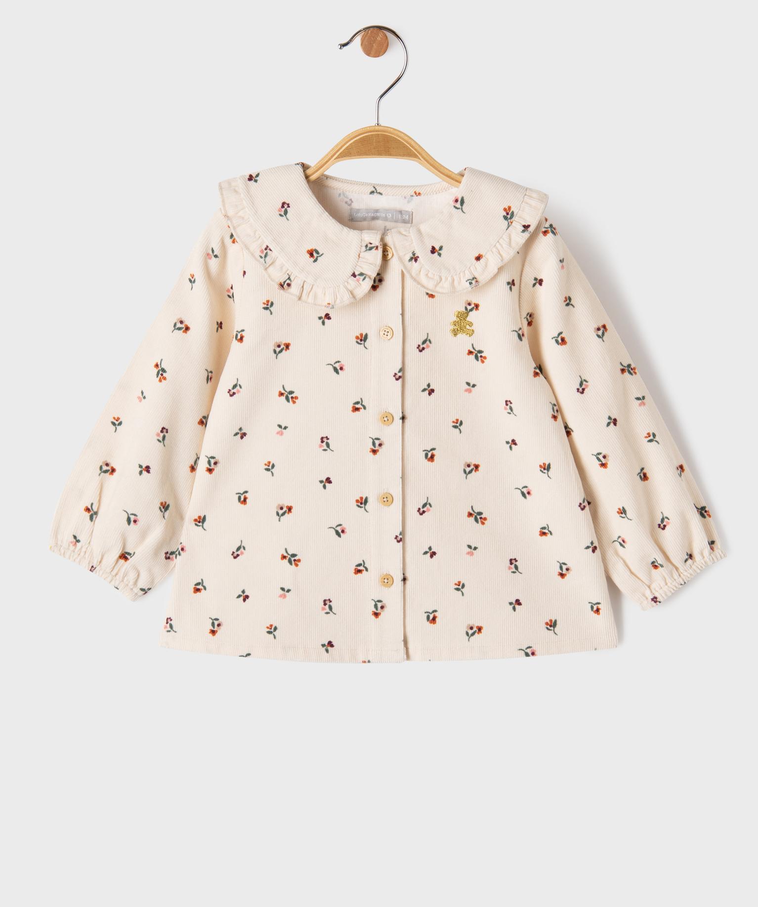 Chemise en velours côtelé fleuri à col Claudine bébé fille - LuluCastagnette - LULUCASTAGNETTE Chemise en velours côtelé fleuri à col Claudine bébé fille - LuluCastagnette - LULUCASTAGNETTE