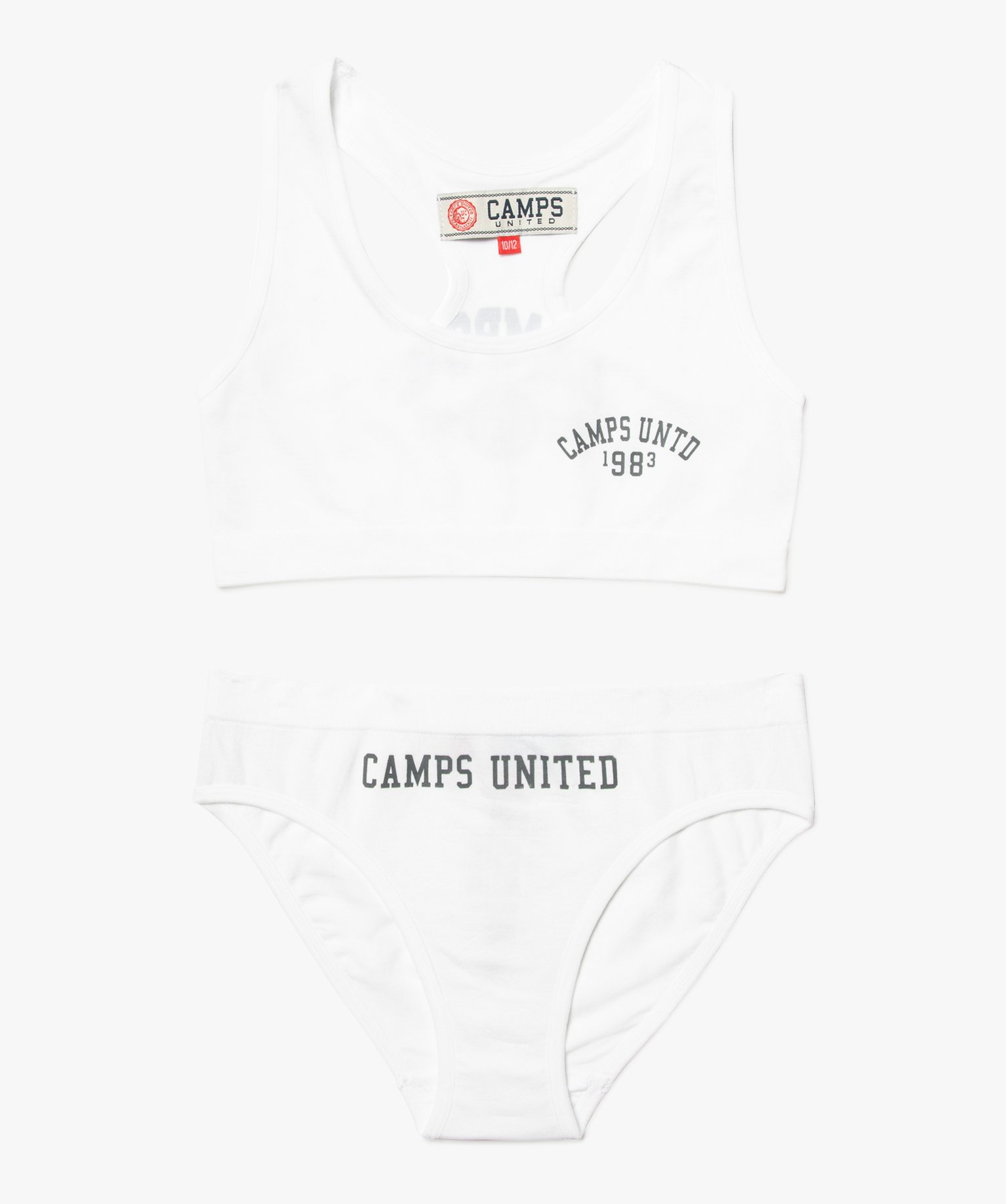 Ensemble fille 2 pièces : brassière + culotte en microfibre douce - Camps United - 10/12 - blanc - CAMPS UNITED