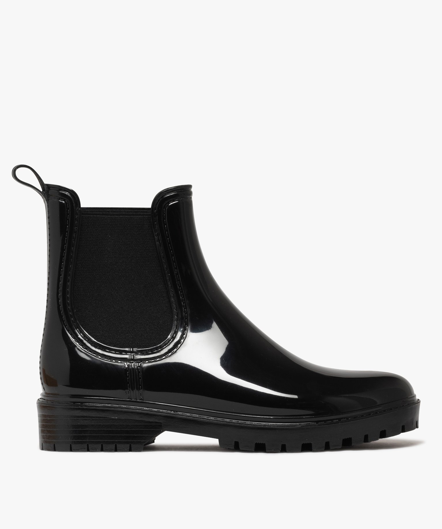 Bottes de pluie femme vernies avec elastiques d aisance