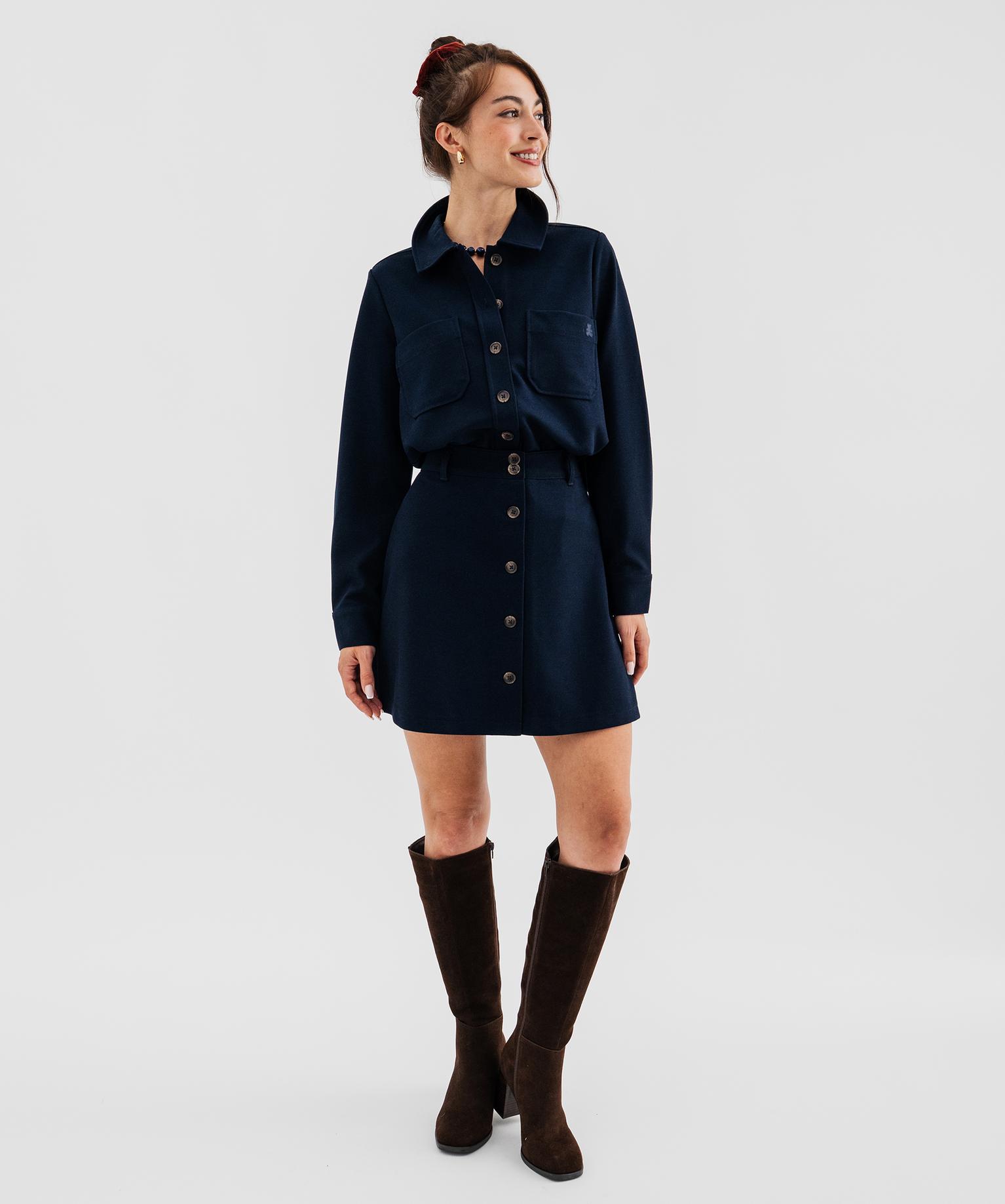 Chemise col chemise femme - LuluCastagnette - 38-40/M - bleu fonce - LULUCASTAGNETTE