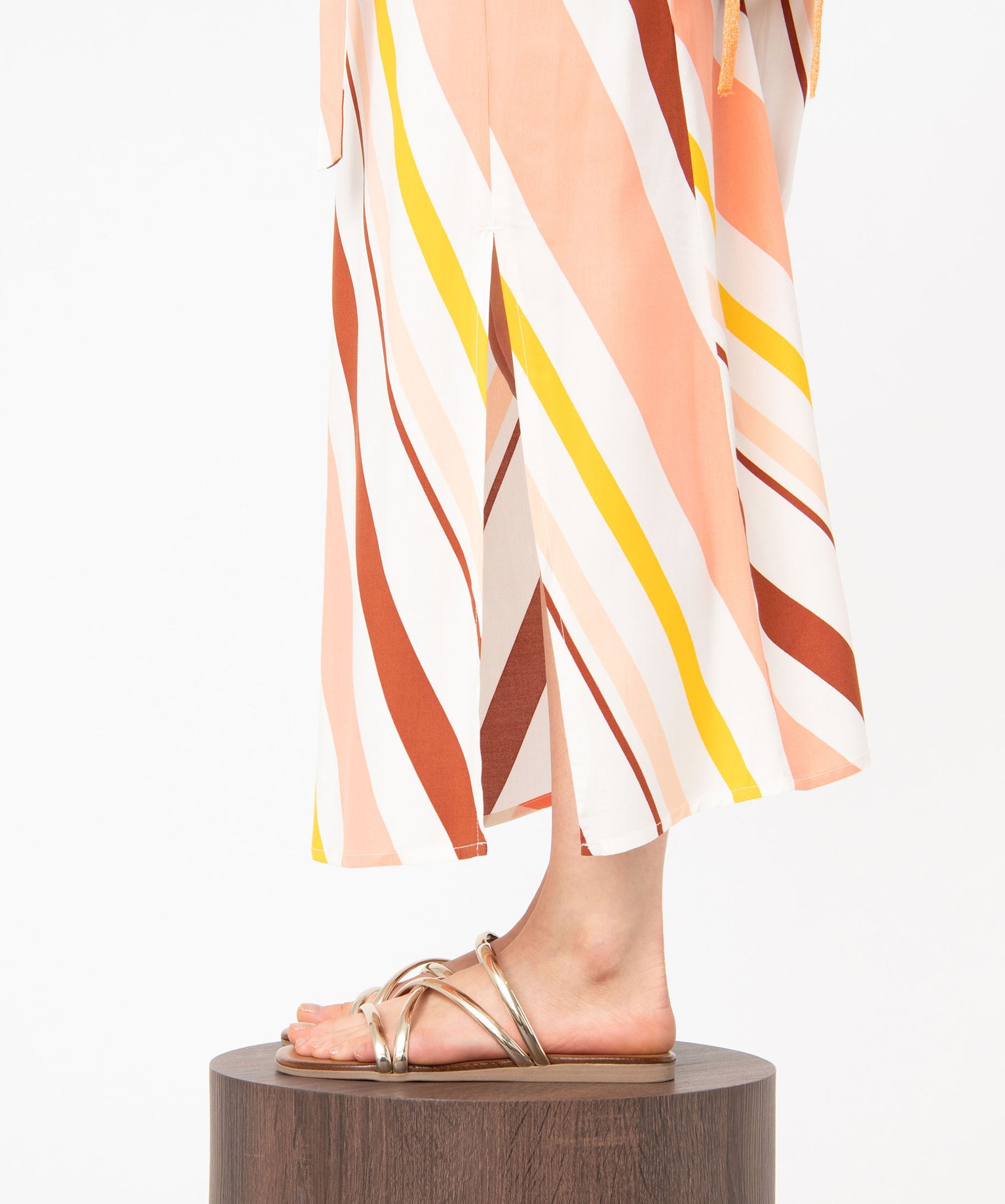 Mules femme avec brides effet miroir entrecroisées - 40 - or - GEMO