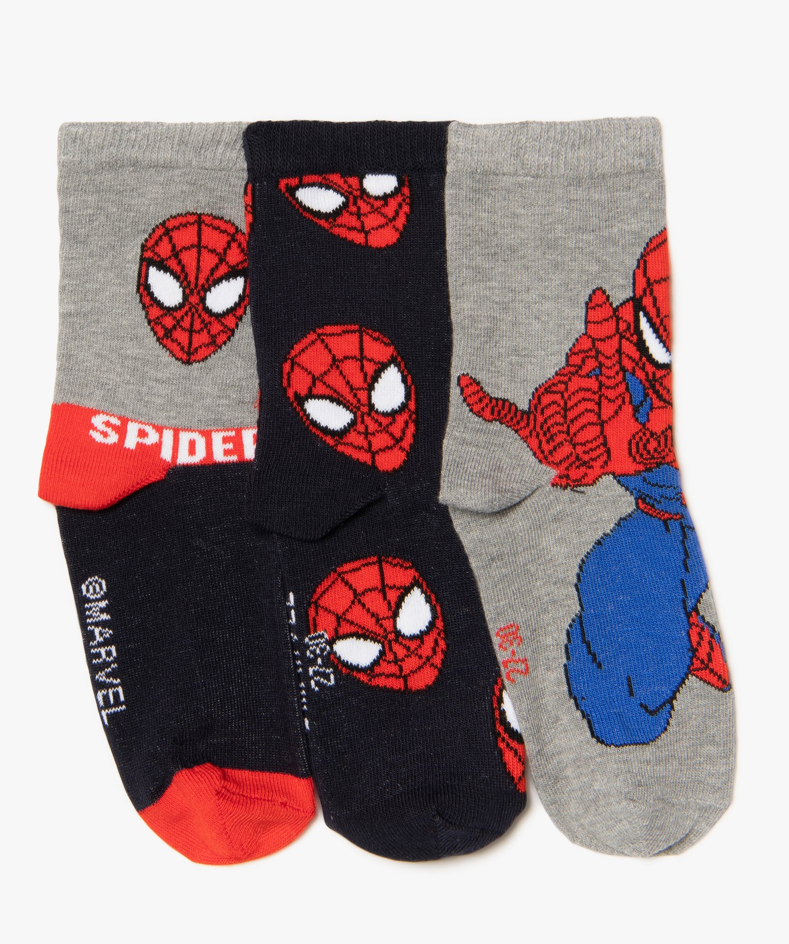 Lot De 6 Paires Chaussettes Spider-Man Garçon - Coton, Hautes - Tailles EU 23-34 - Marvel