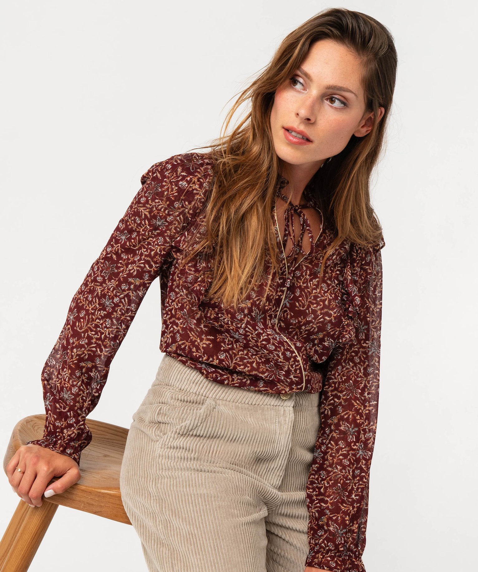 Blouse à manches longues à motifs fleuris femme - 44 - imprime - GEMO