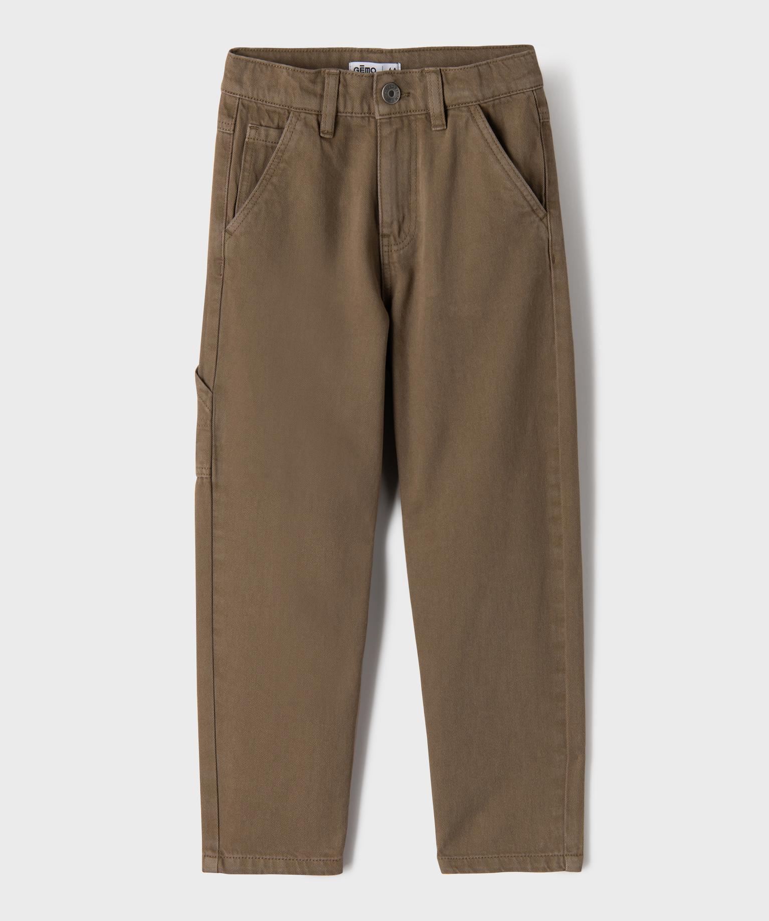 Pantalon wide leg en coton garçon - 12A/XXS - marron fonce - GEMO