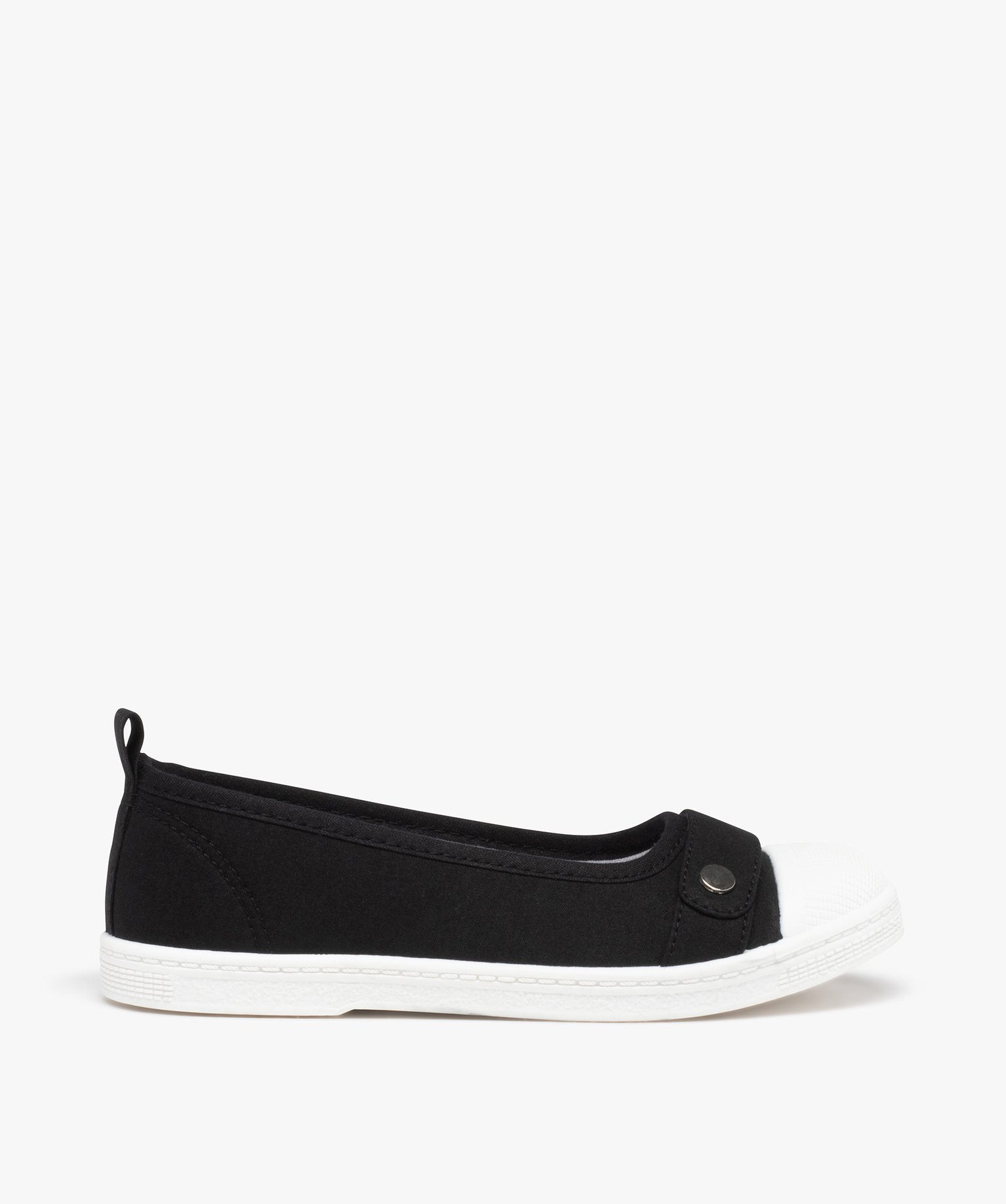 Ballerines fille en toile avec bout renforcé - 33 - noir - GEMO