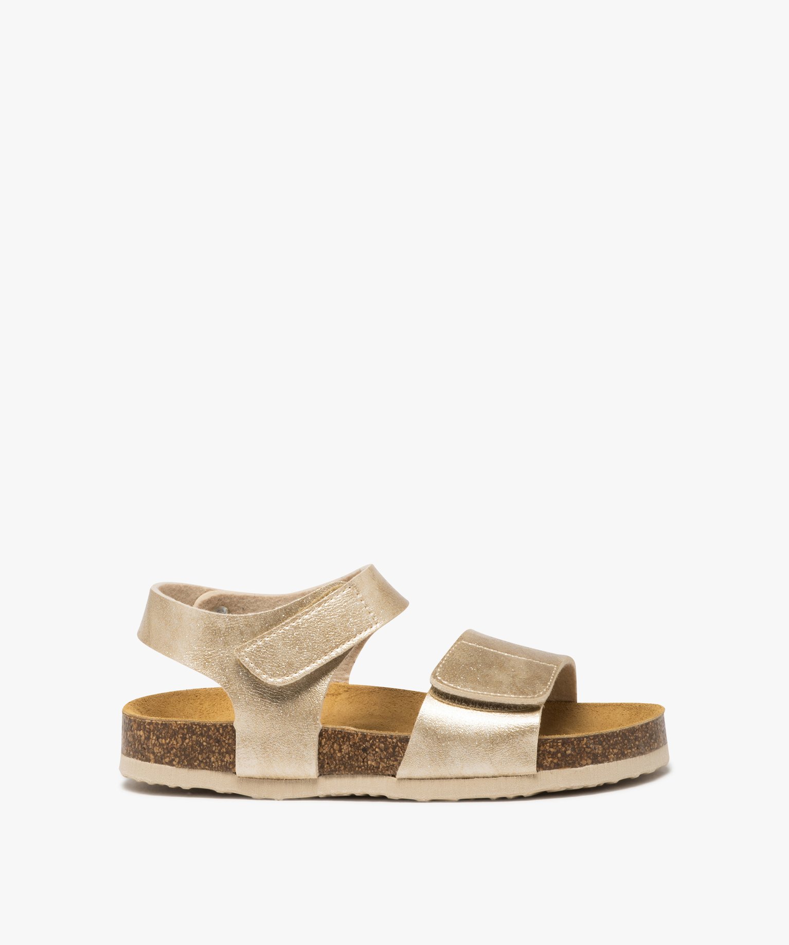 Sandales fille avec brides à scratch et détail brillant fantaisie - 30 - or - GEMO