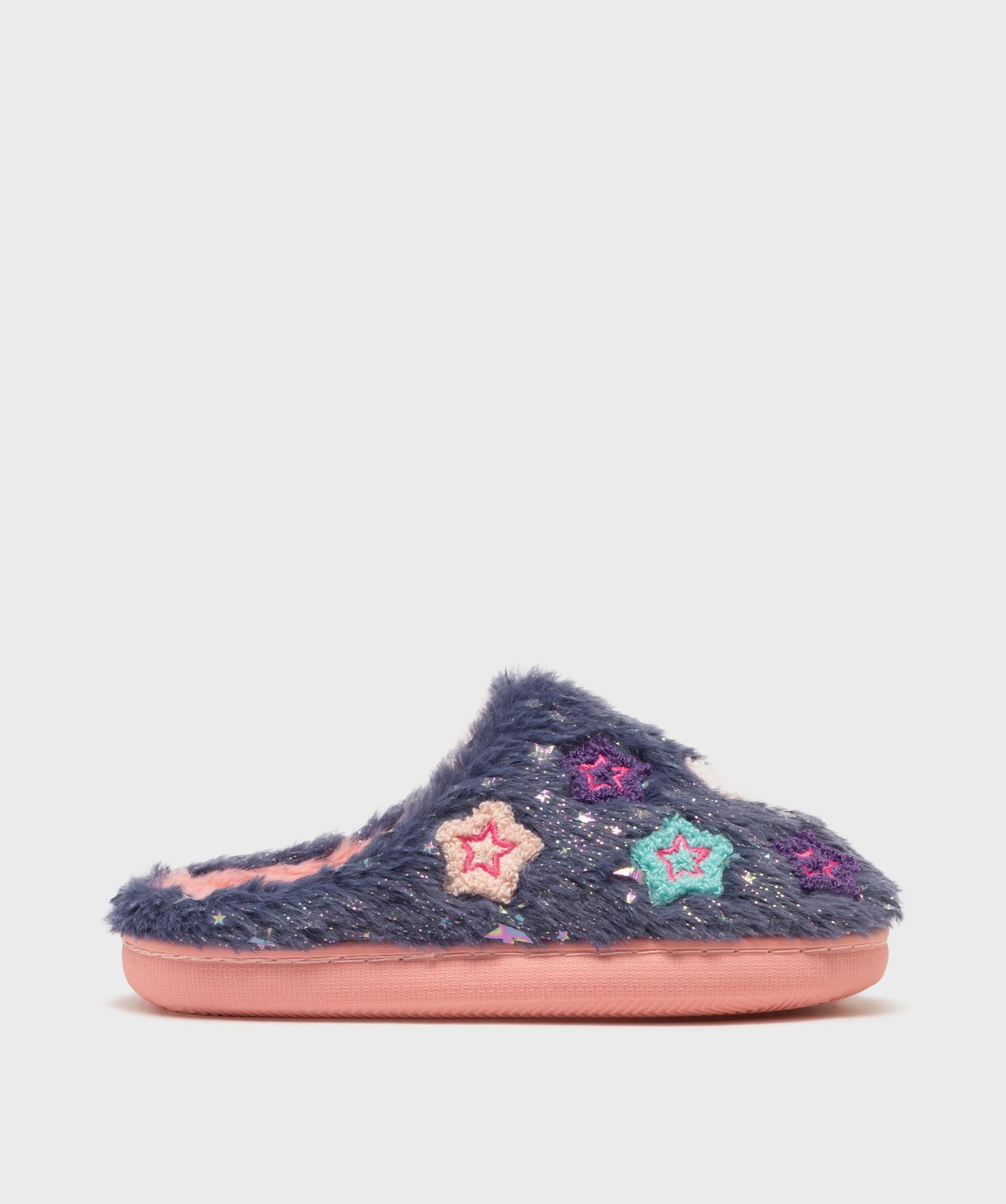 Chaussons mules fourrés à motifs étoiles et paillettes fille - Catimini - CATIMINI Chaussons mules fourrés à motifs étoiles et paillettes fille - Catimini - CATIMINI
