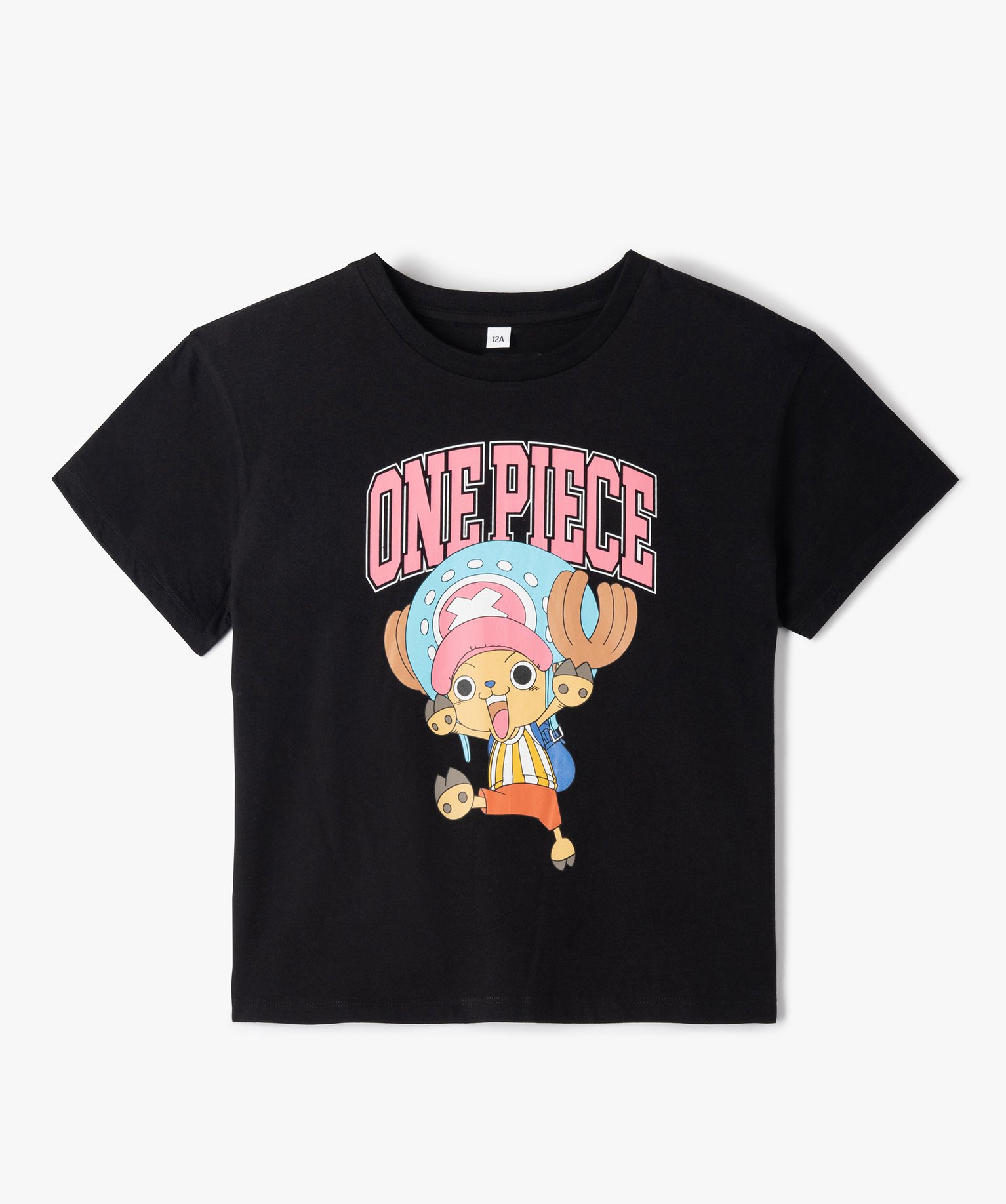 Tee-shirt fille à manches courtes coupe ample - One Piece - 14 - noir - ONE PIECE