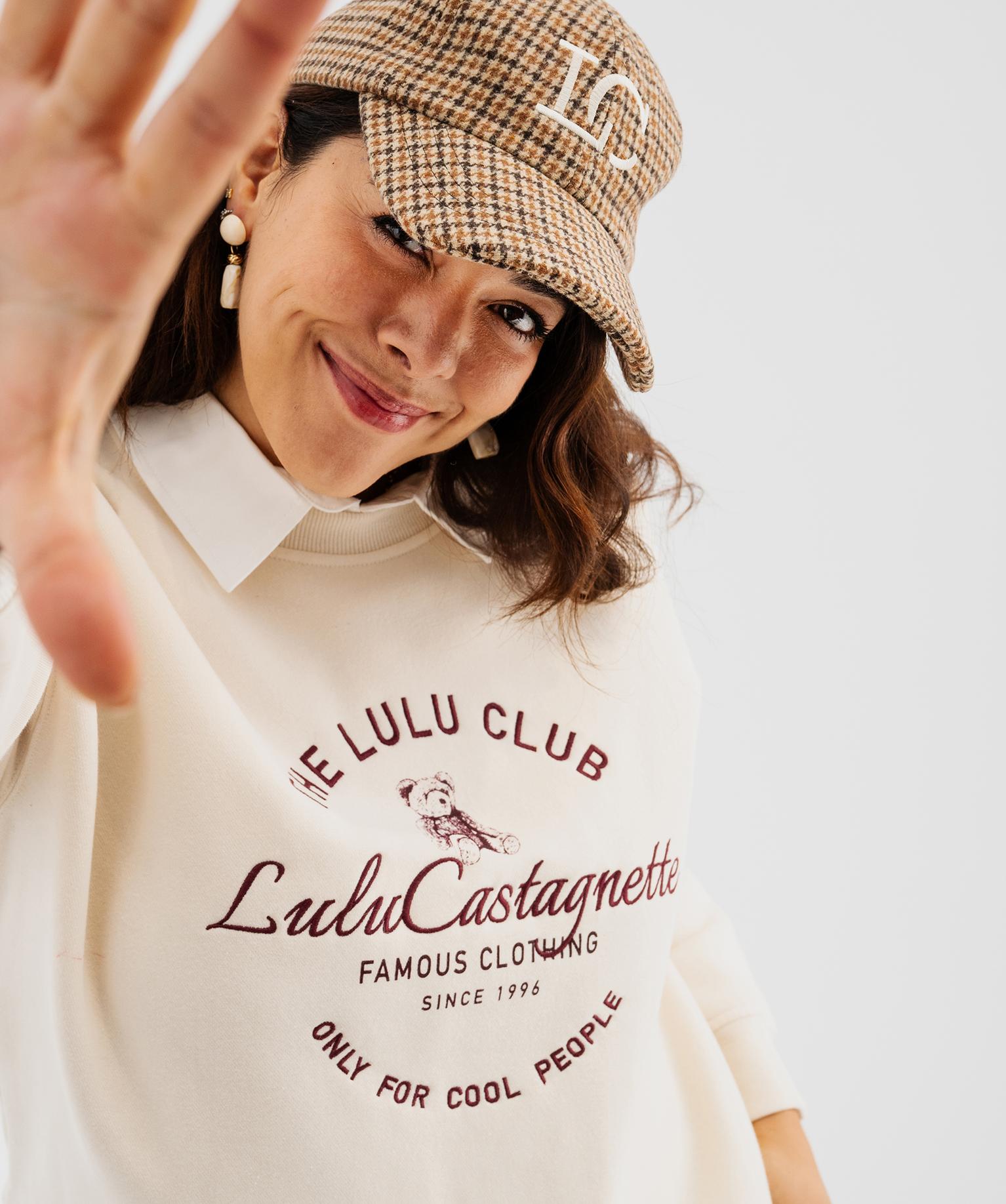 Sweat avec col chemise amovible femme grande taille - LuluCastagnette - 46-48/XL - beige clair - LULU CASTAGNETTE G4G D