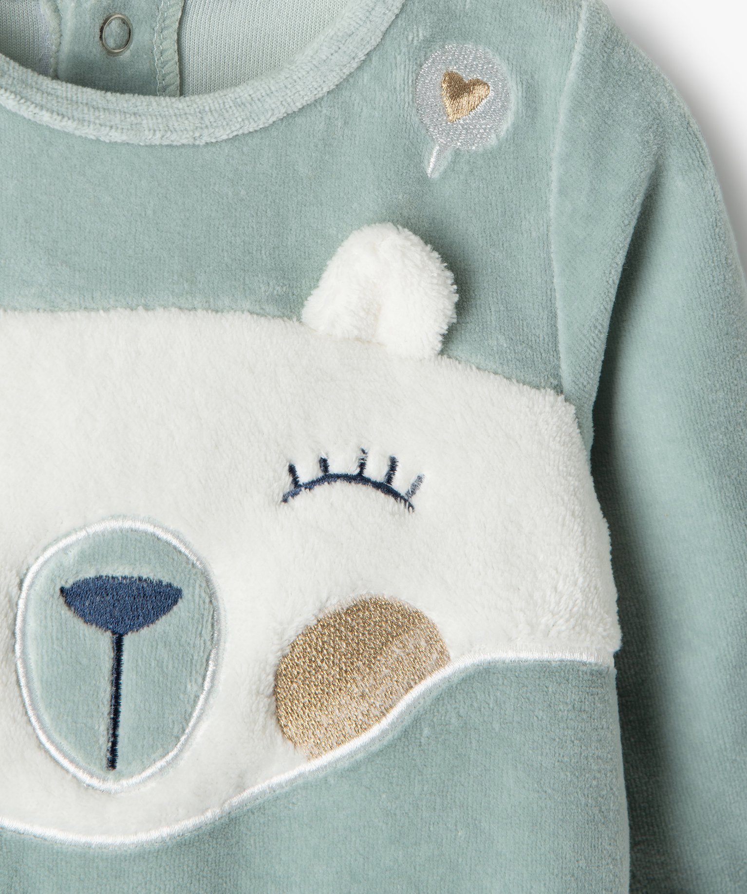 Pyjama Bebe Fille En Velours Avec Motif Nounours Gemo