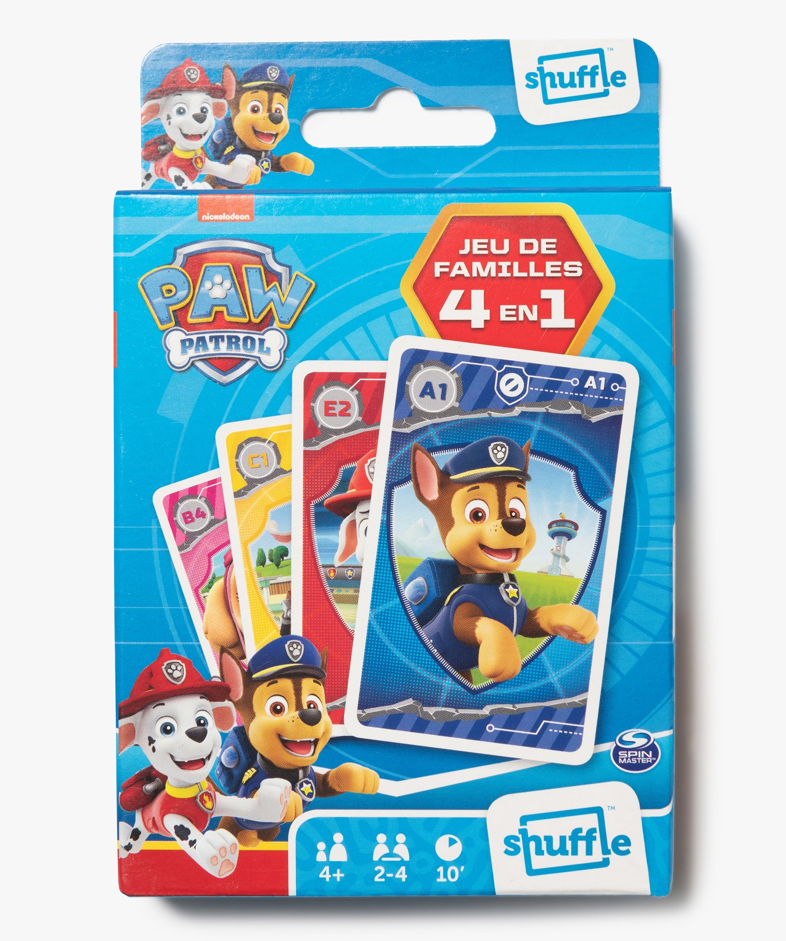 Jeu de cartes 4 en 1 Shuffle - La Pat'Patrouille