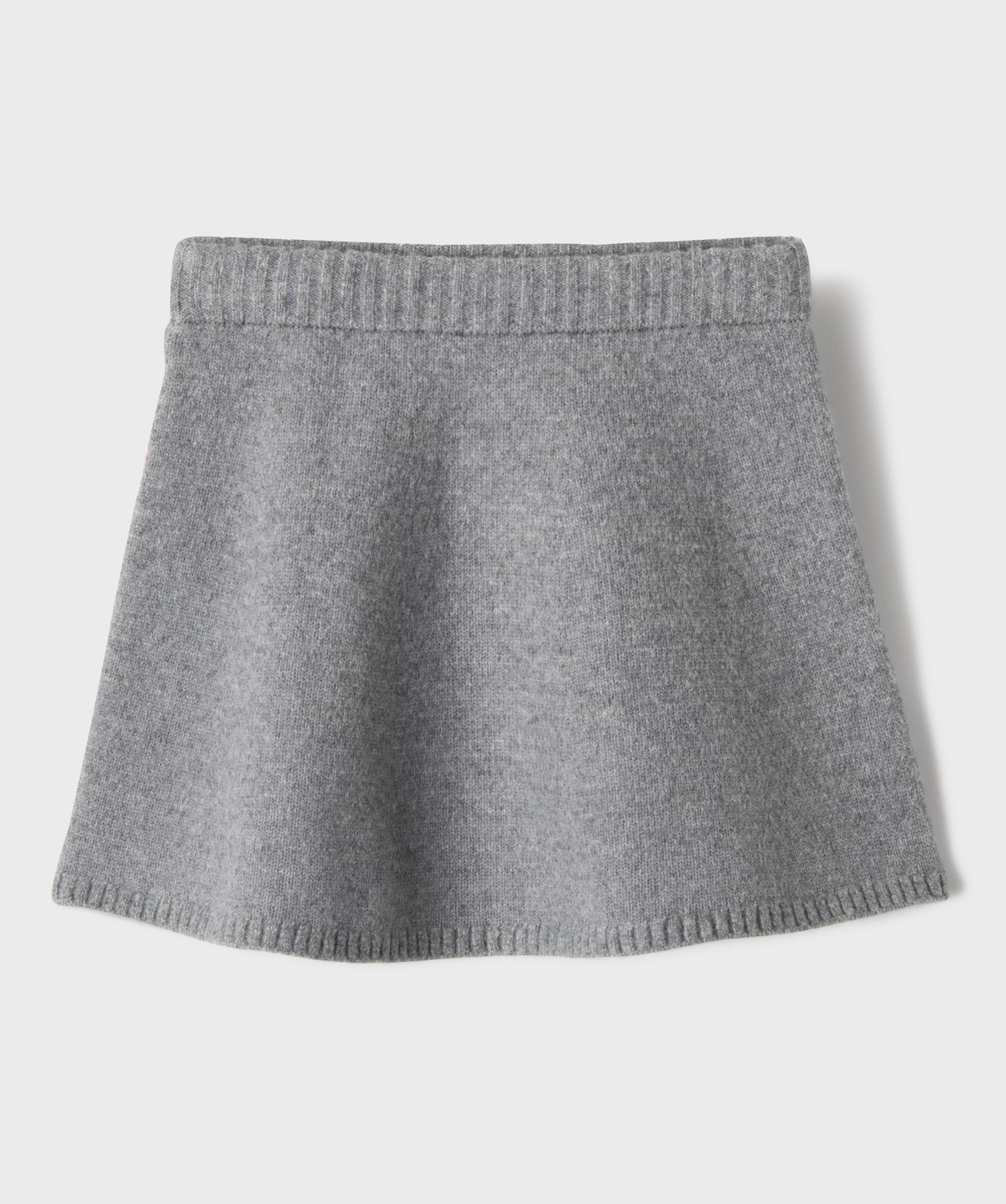 Jupe courte en maille coupe évasée fille - 8A - gris - GEMO