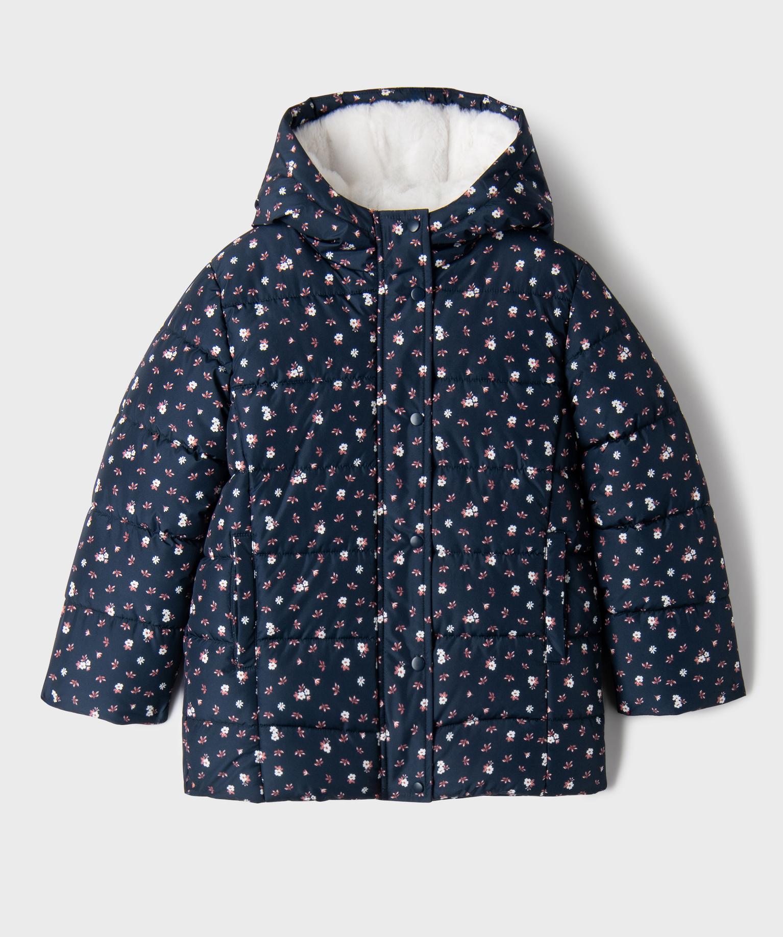 Parka matelassée à capuche doublure chaude fille - 10A - bleu marine - GEMO