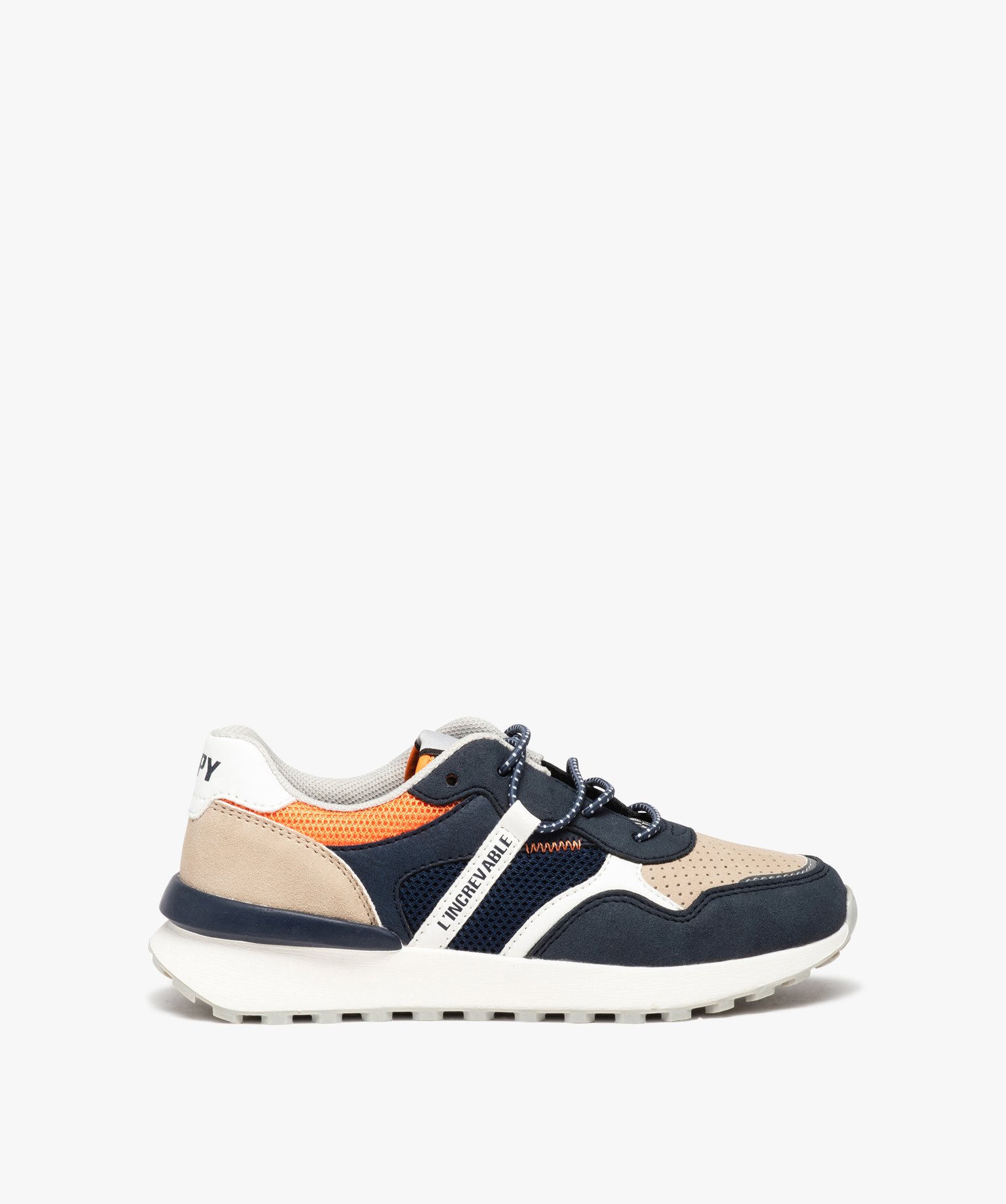 Baskets garçon avec détails colorés à lacets élastiques - Gepy - 28 - marine - GEPY