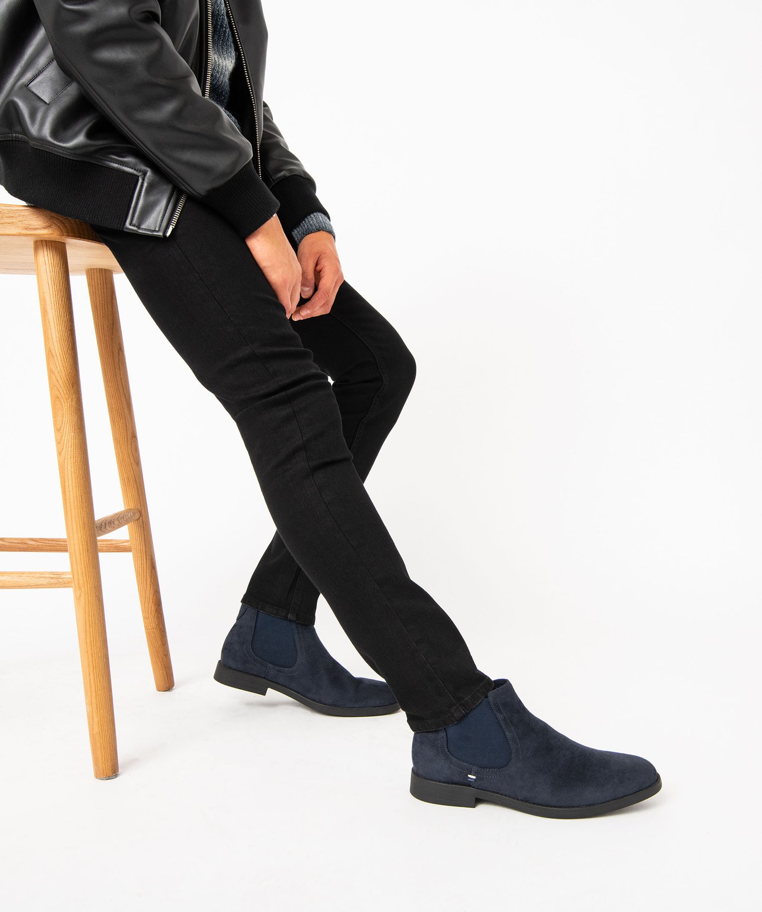 Boots Chelsea en suédine élégantes homme - 43 - marine - GEMO
