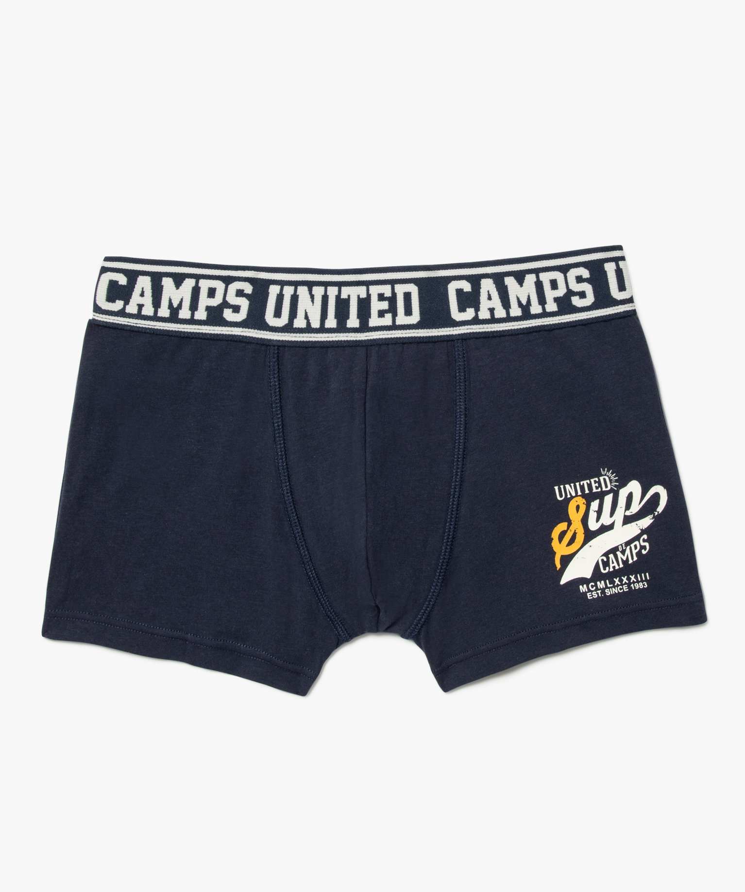 Boxer imprimé avec taille élastique garçon - Camps United - 8/10 - bleu fonce - CAMPS