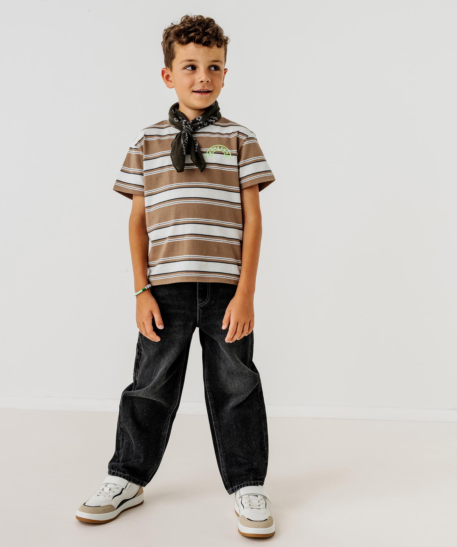 Jean wide leg avec taille ajustable garçon - 12A/XXS - noir standard - GEMO