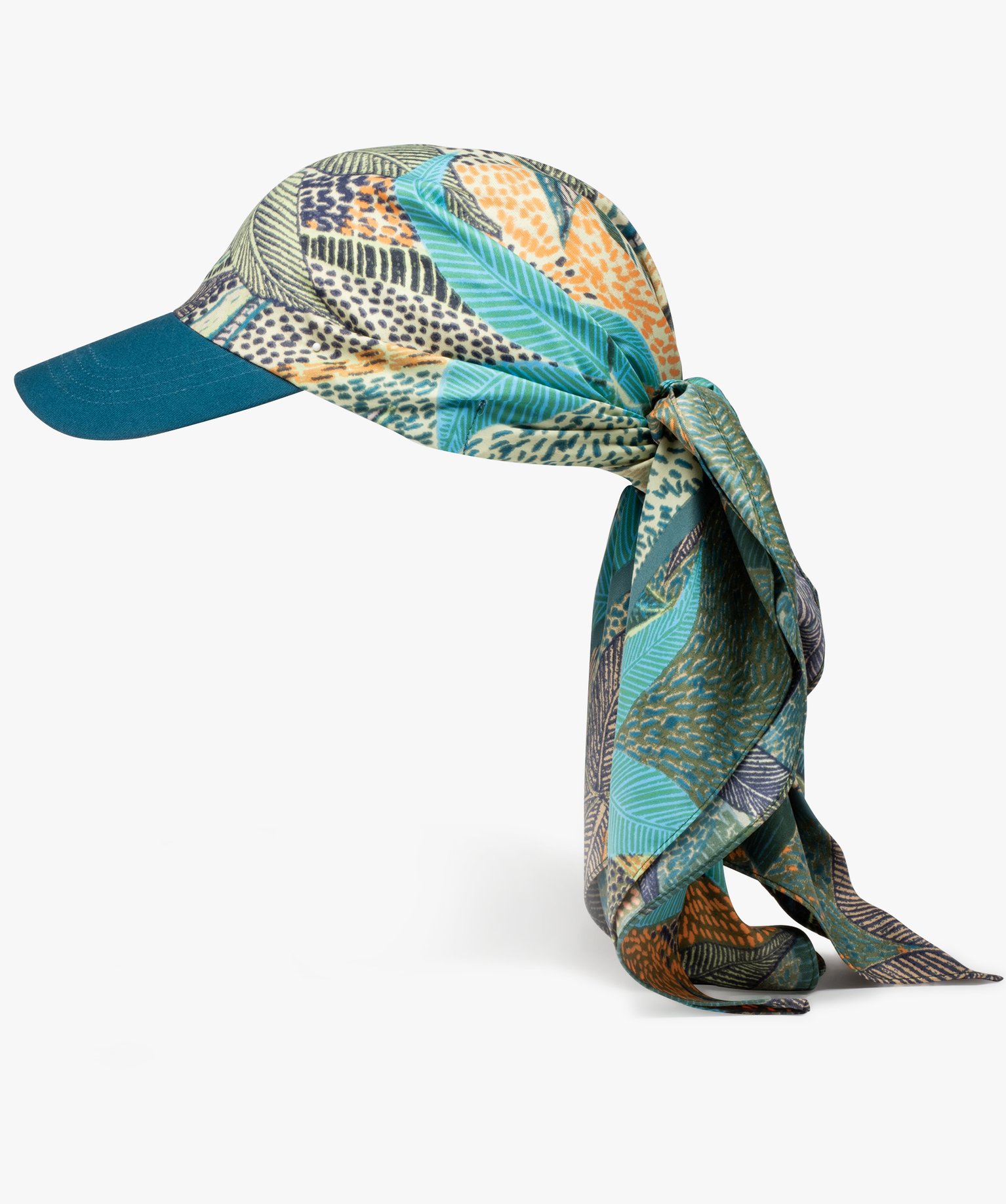 Lot De 2 Bonnets Turban Avec Visière Pour Femme - Noir + Bleu Foncé - Chimiothérapie & Protection Solaire - Taille Unique élastique 55cm