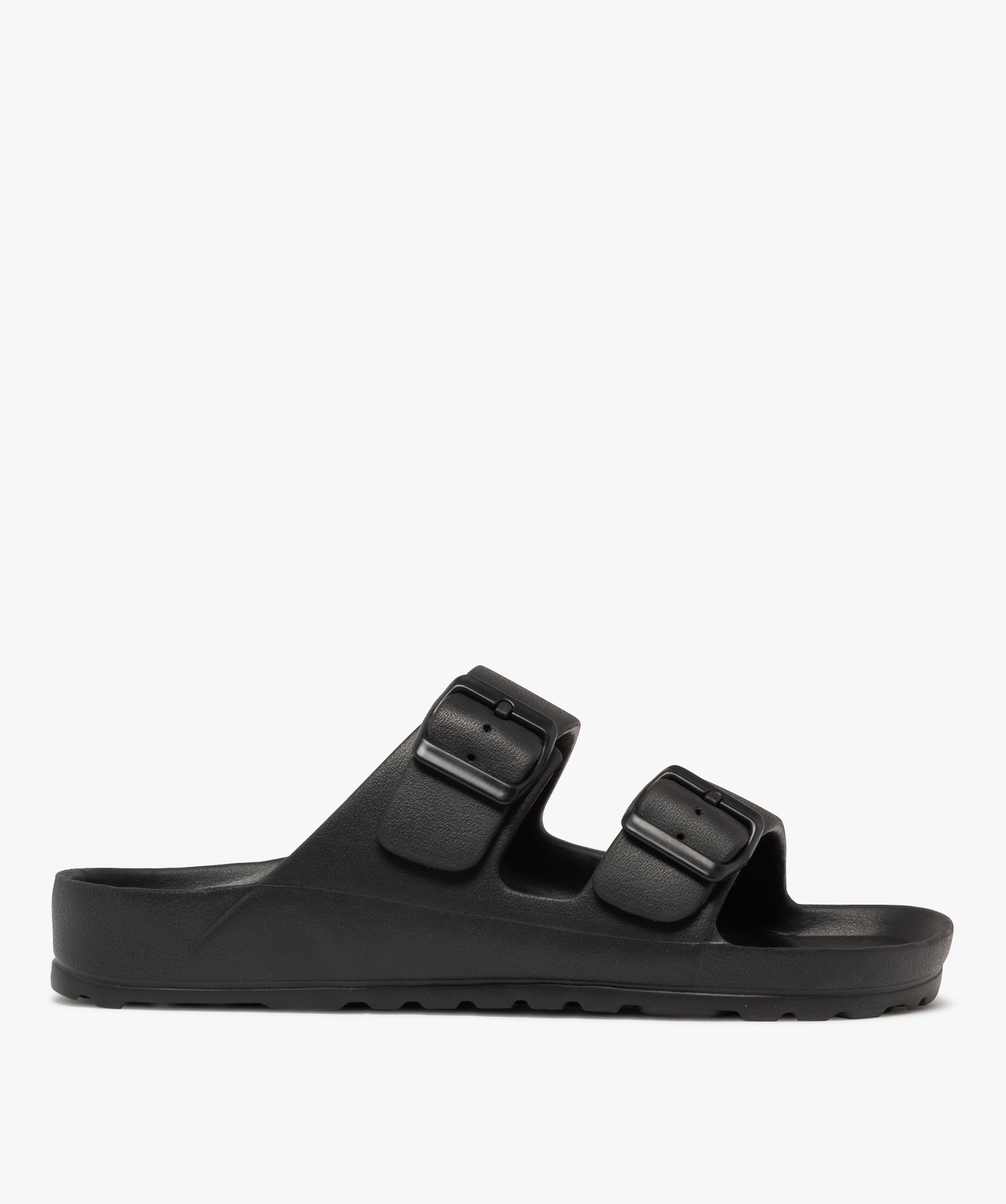 Mules de piscine femme à larges brides à boucle avec semelle crantée - 37 - noir - GEMO