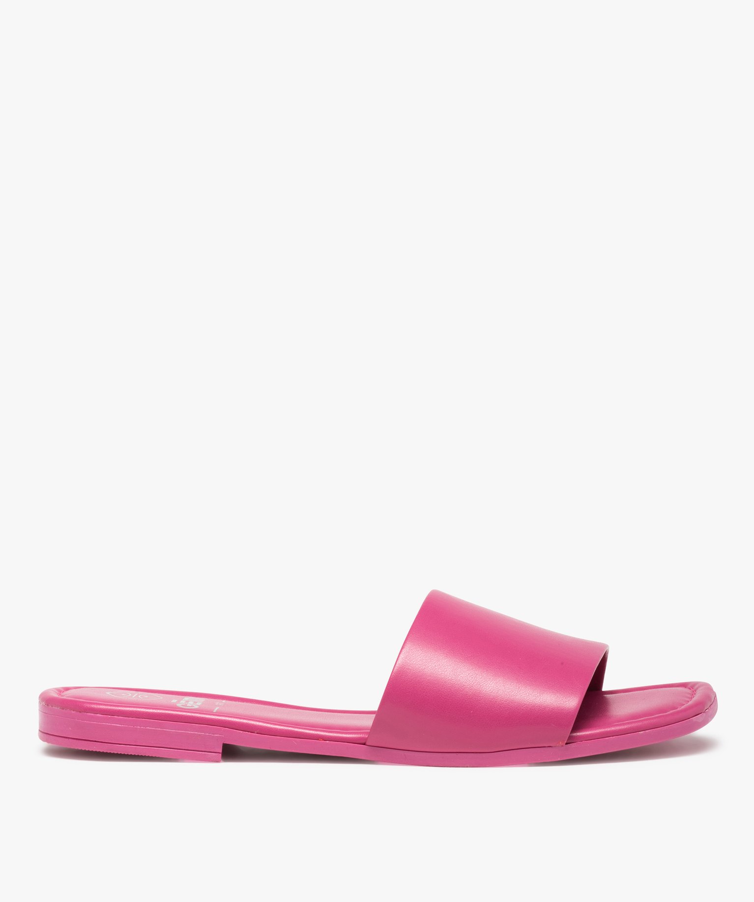 Mules femme unies à talon plat et bride droite - 37 - rose - GEMO