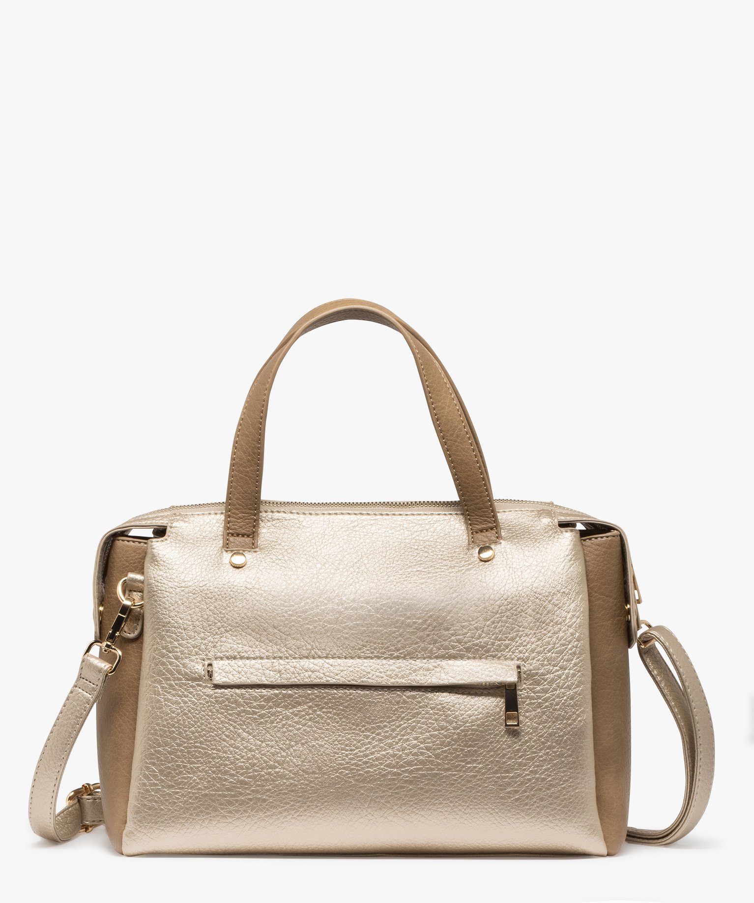 Sac souple et grainé avec bandoulière amovible femme - TU - or - GEMO
