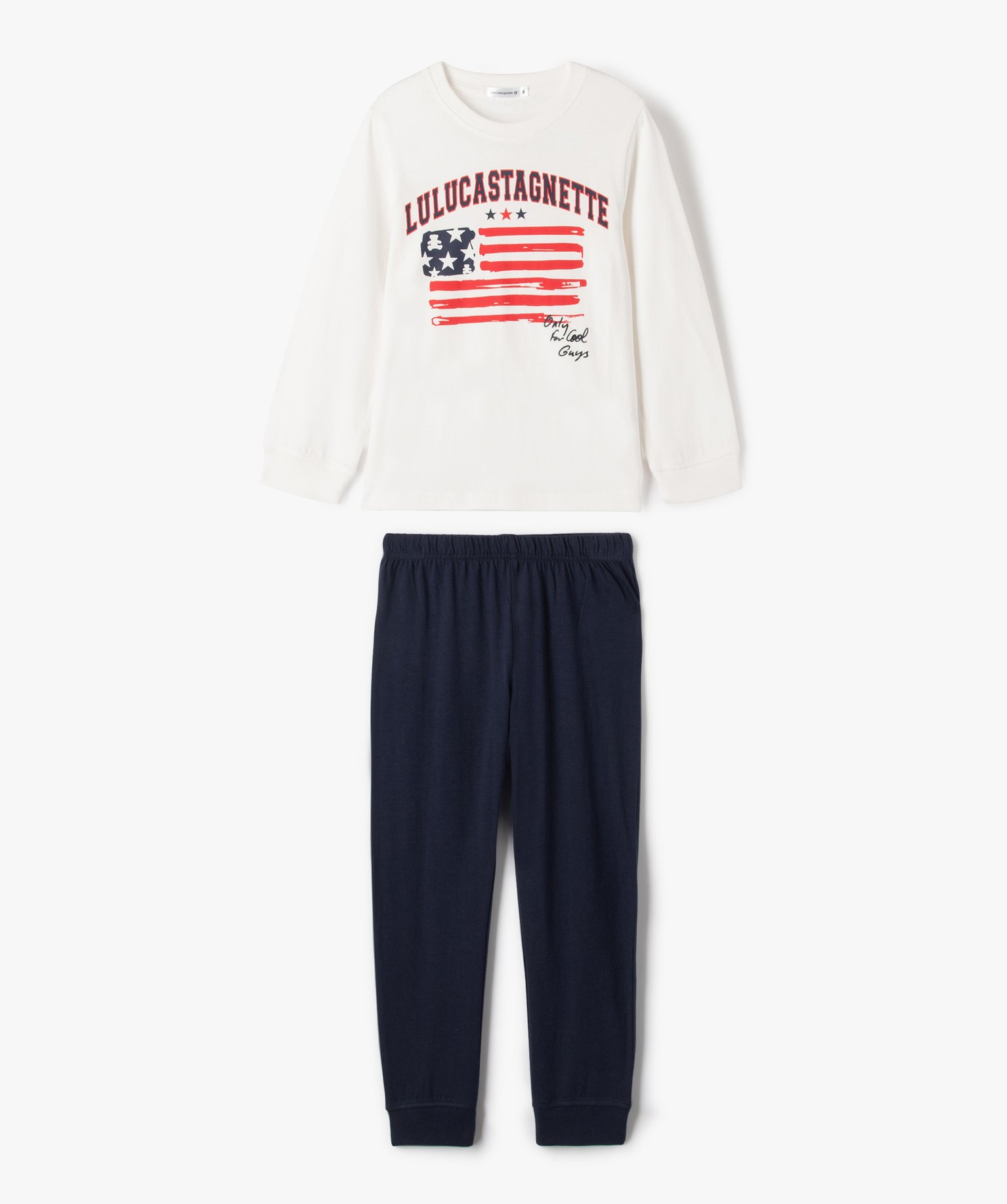 Pyjama en coton avec drapeau américain garçon - LuluCastagnette - LULUCASTAGNETTE