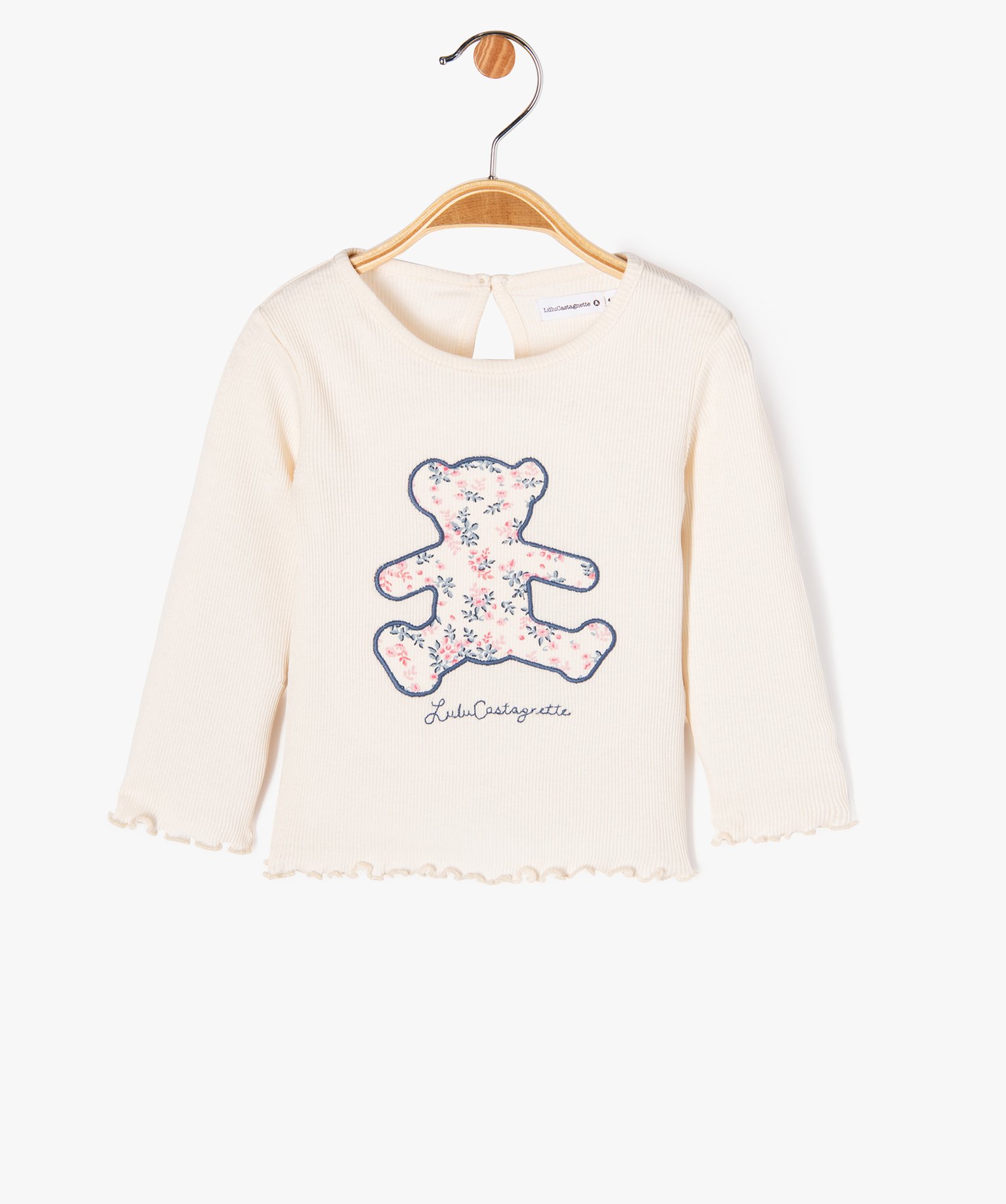 Tee-shirt à manches longues avec motif ourson bébé fille - LuluCastagnette - LULUCASTAGNETTE