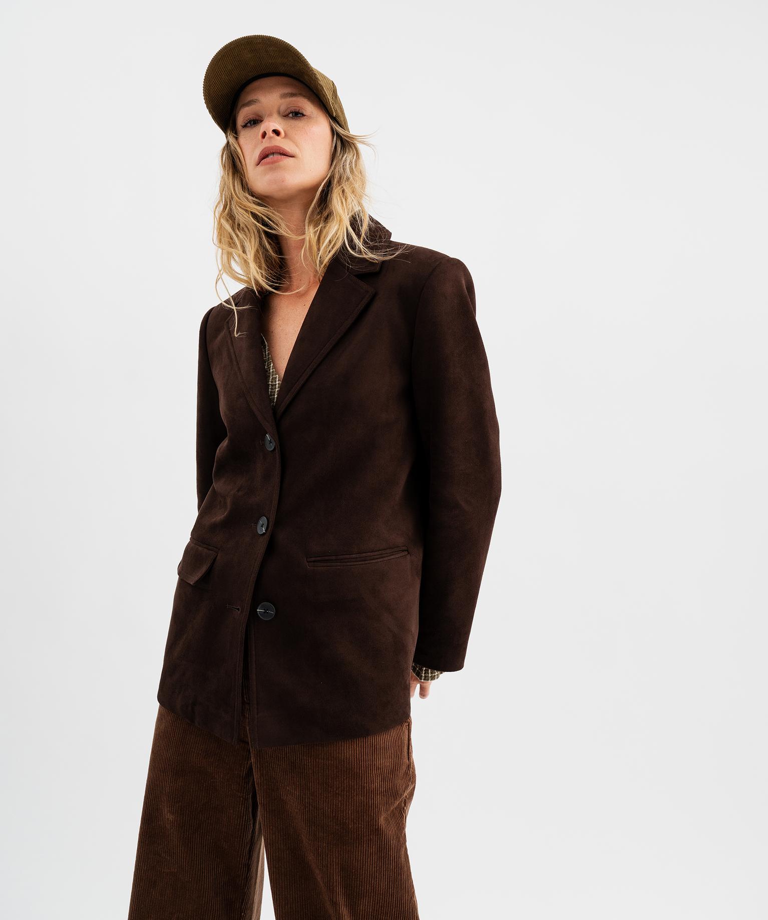 Veste en suédine à col tailleur femme - GEMO