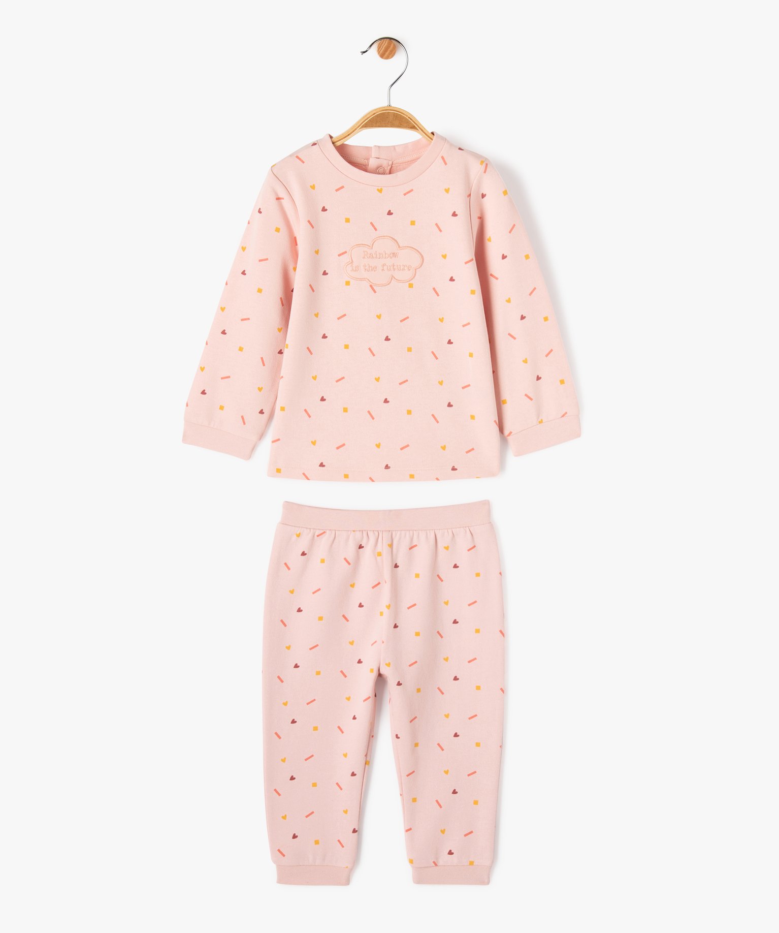 Pyjama 2 pièces en molleton doux et imprimé bébé fille - GEMO