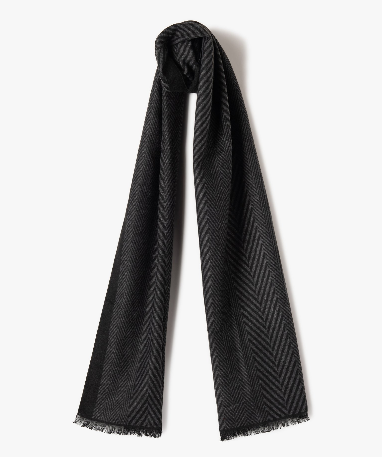 Écharpe fine à motif chevrons homme - TU - gris standard - GEMO