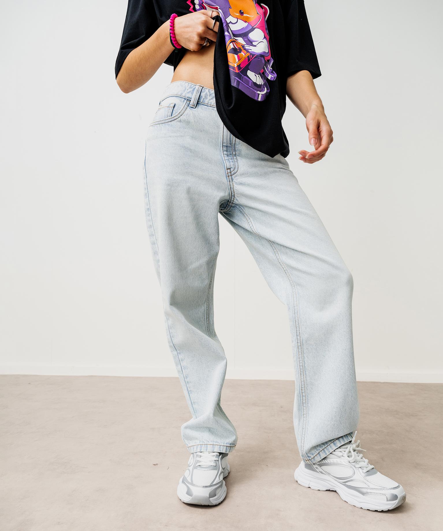 Jean straight en denim 100% coton fille - 16A/S - bleu clair - GEMO