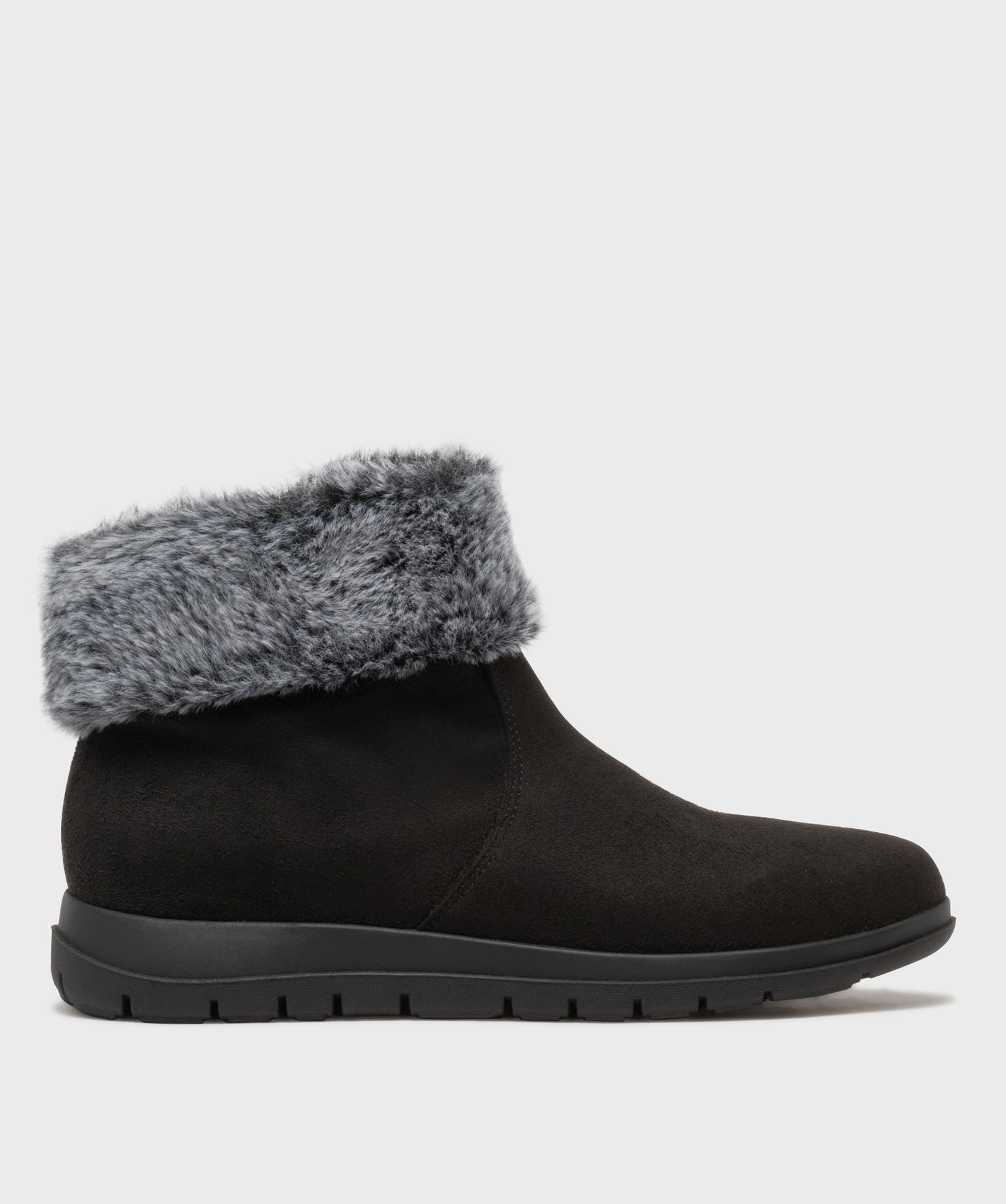 Boots confort avec tige en fourrure imitation femme - 38 - noir standard - G'FLEX