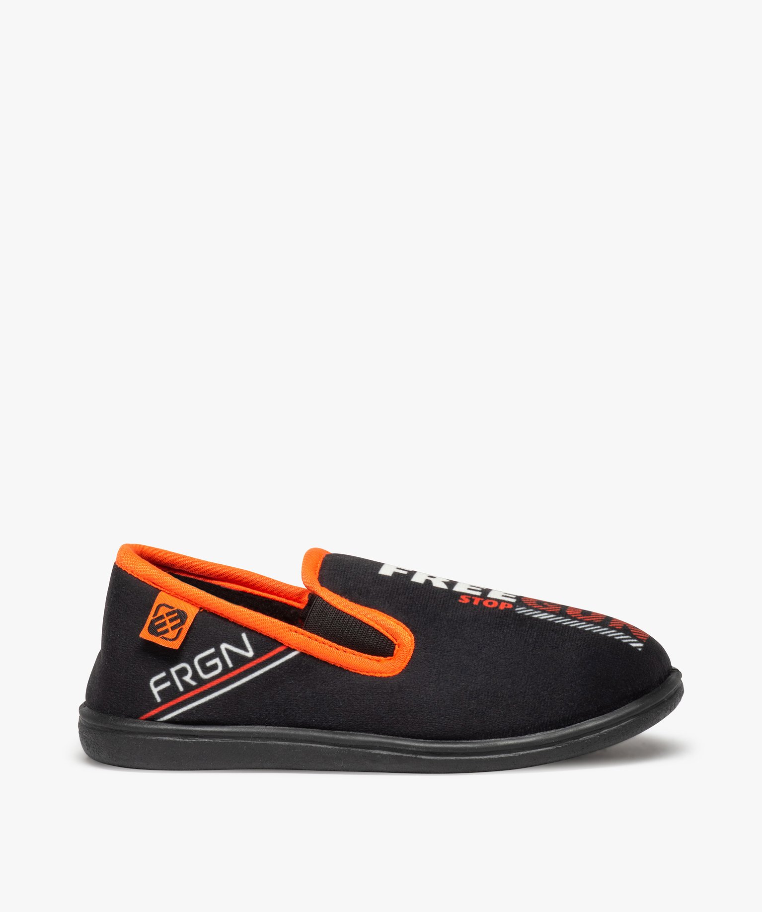 Chaussons garçon en velours ras imprimé – Freegun - 30 - noir - FREEGUN