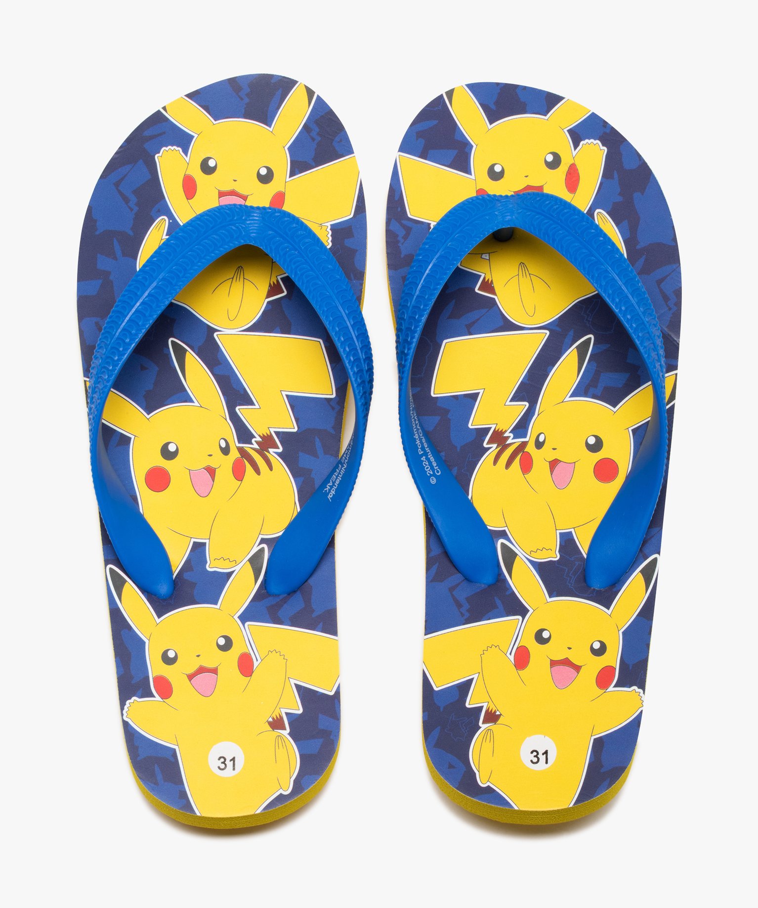Tongs garçon à semelle imprimée Pikachu - Pokemon - 35 - bleu - POKEMON