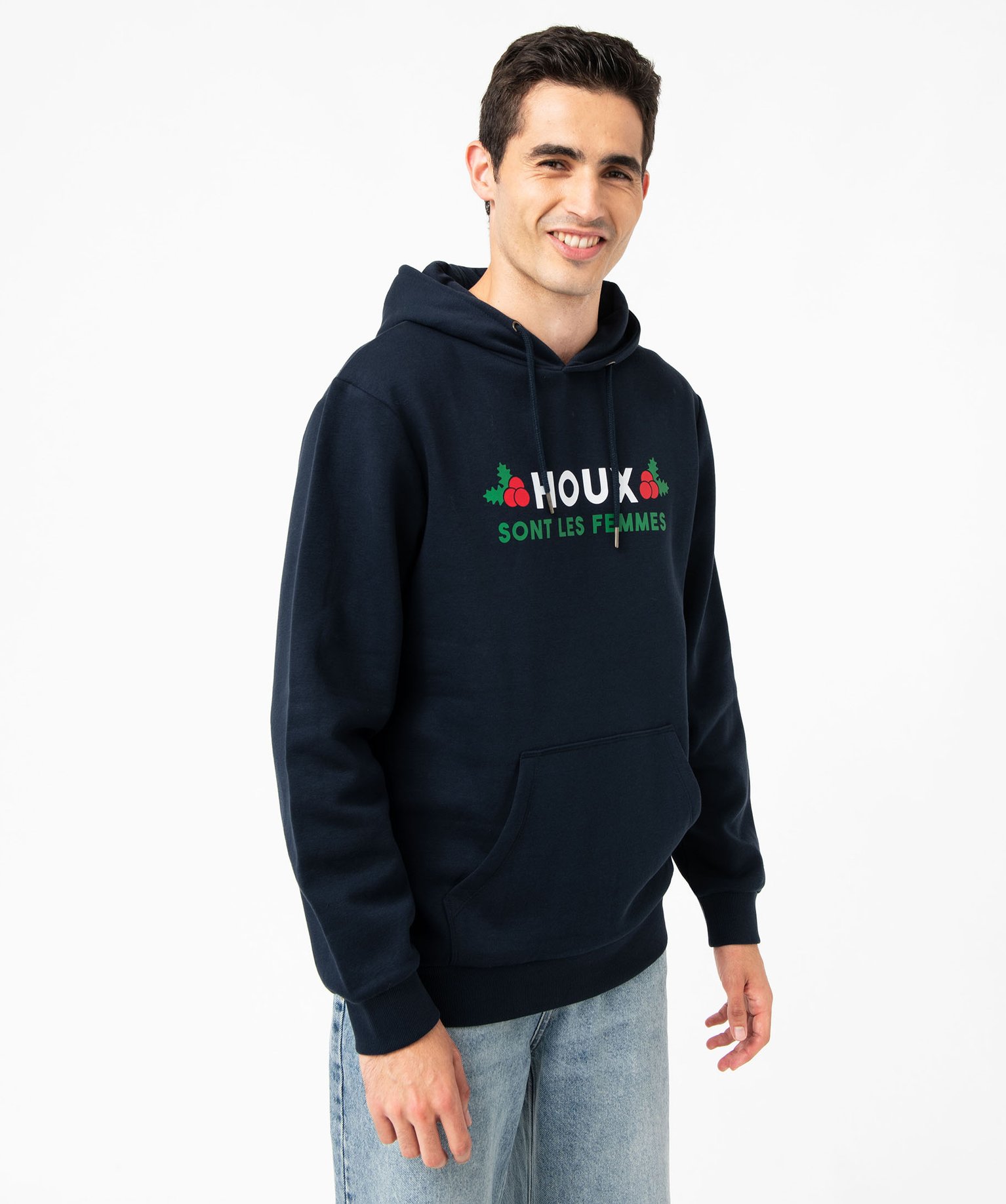 Sweat à capuche spécial Noël homme - XXL - bleu fonce - GEMO