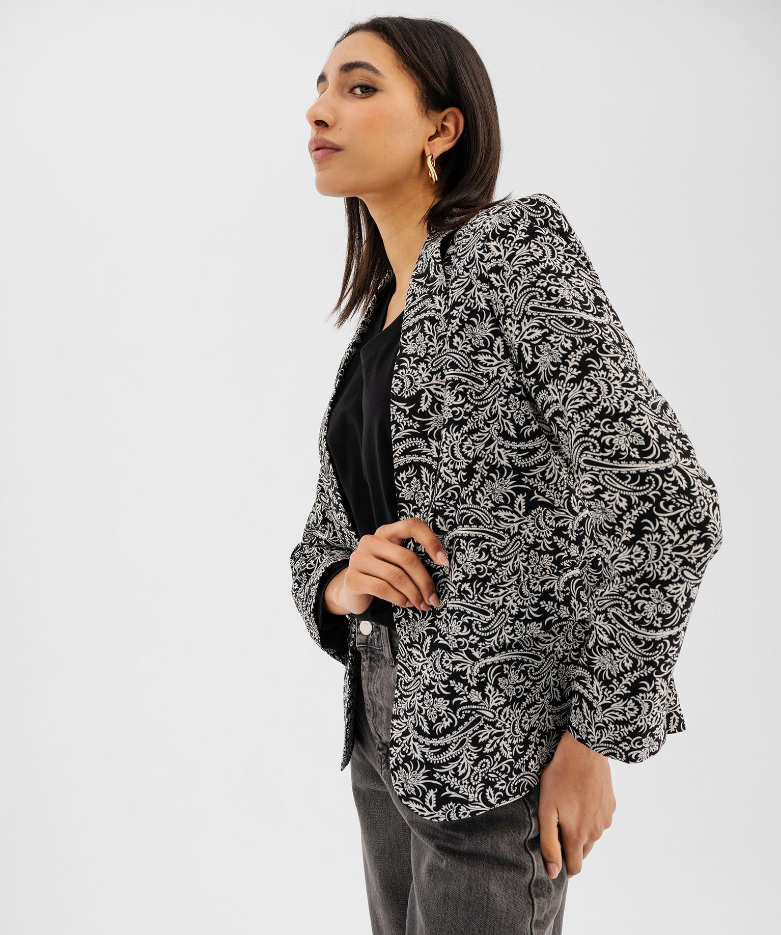 Blazer Femme PIECES PCJasmin - Veste D'Extérieur Automne, Coupe Chic, Col Volant, Manches Longues