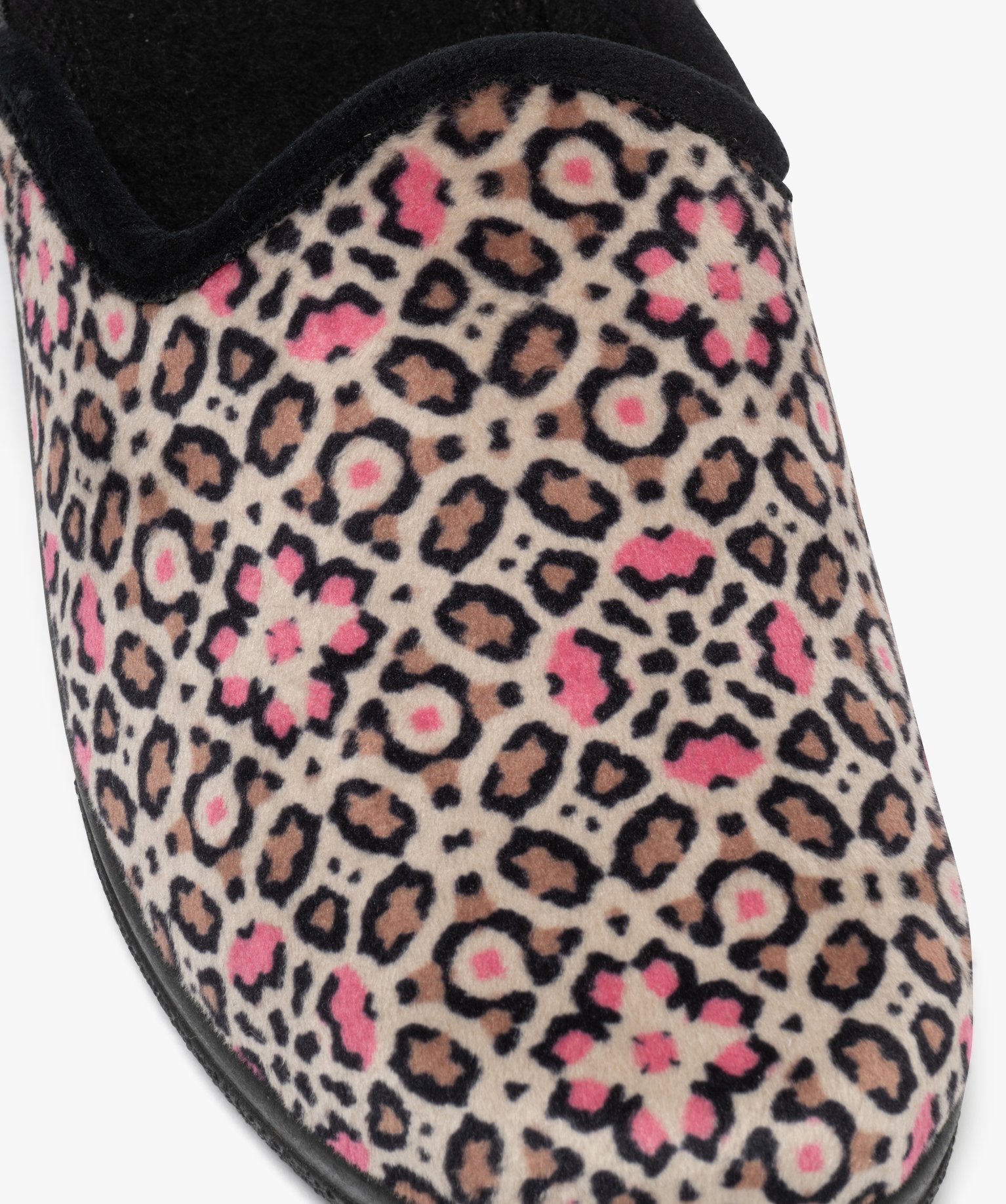 Chaussons En Velours Léopard Pour Femme – Doublure Polaire, Semelle Antidérapante – Confortables Pour La Maison, Taille Unique Ajustable